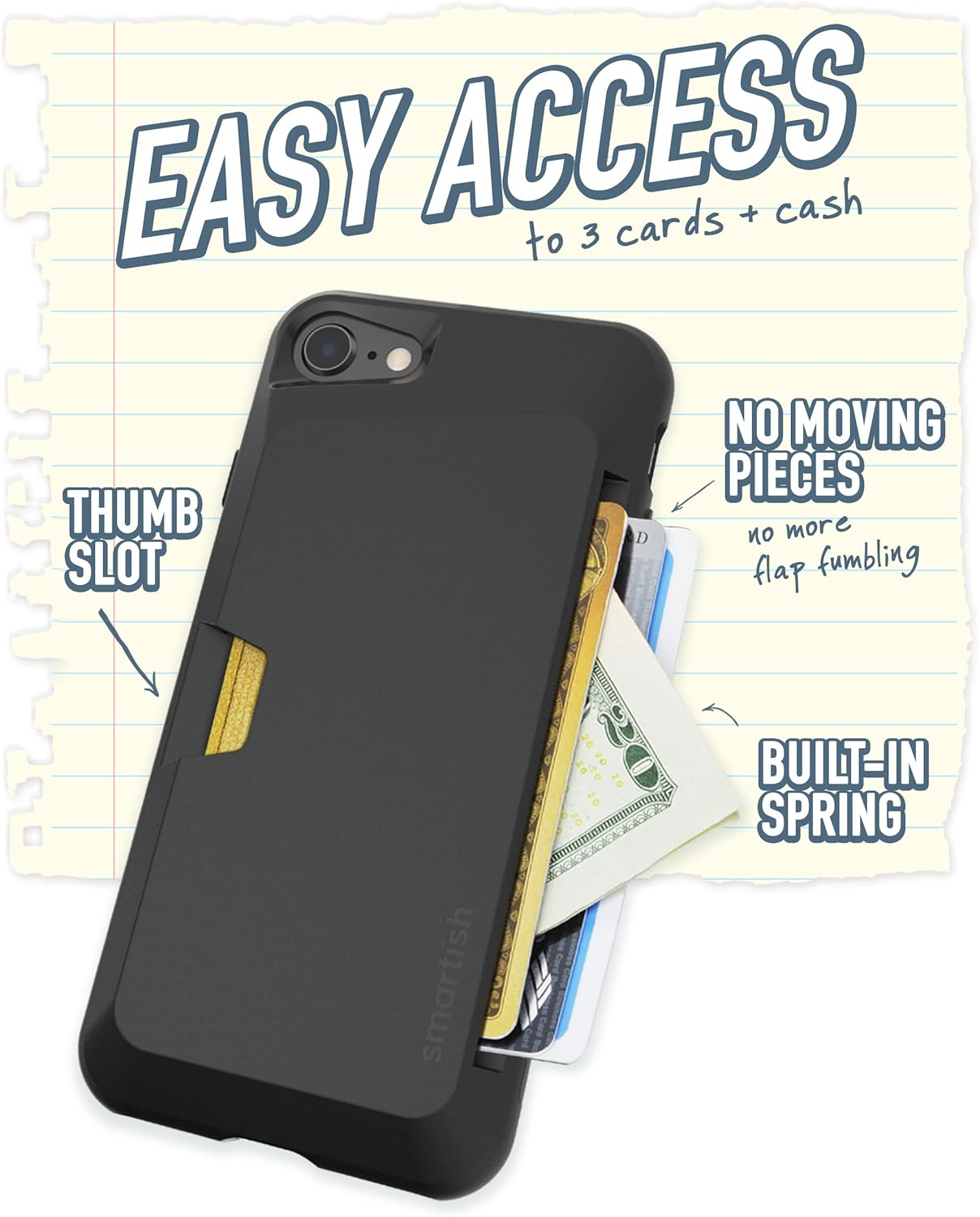 Silk SLK-VT7-BLACK Vault Slim Wallet for Iphone 7/8 image number 5