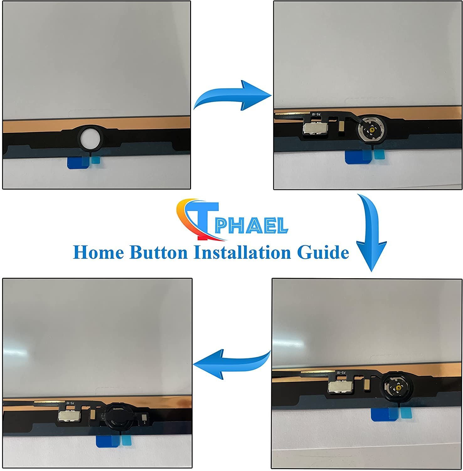 Tphaeay Black Home Button Replacement Compatible with Ipad Mini 5 7.9&rdquo; 2019 A2133 A2124 A2125 A2126 Incl Flex Ribbon Cable Connector and Screwdriver image number 3
