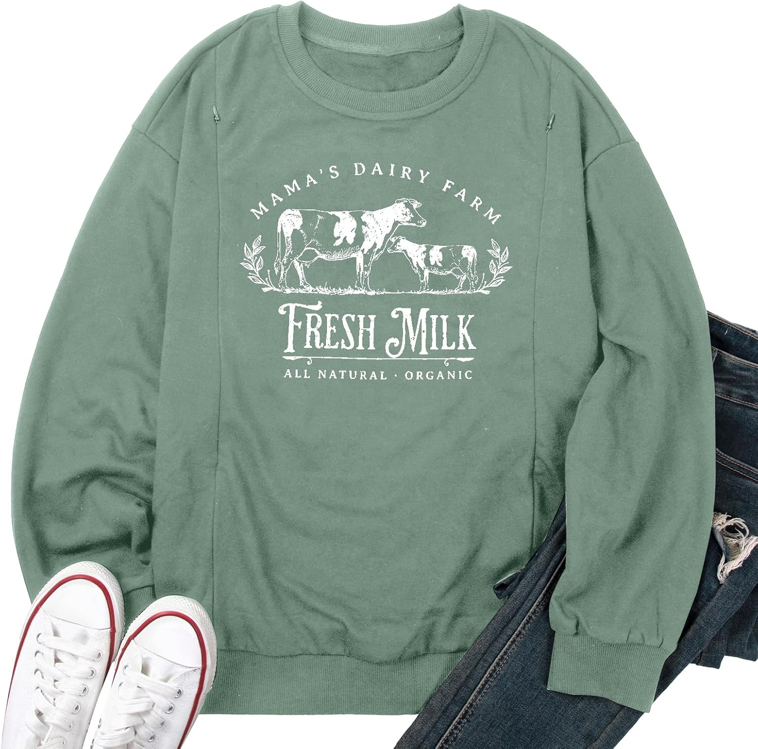 UNIQUEONE Women Nursing Sweatshirts for Breastfeeding - Friendly Zipper Maternity Sweater Long Sleeve Mama Pullover Tops