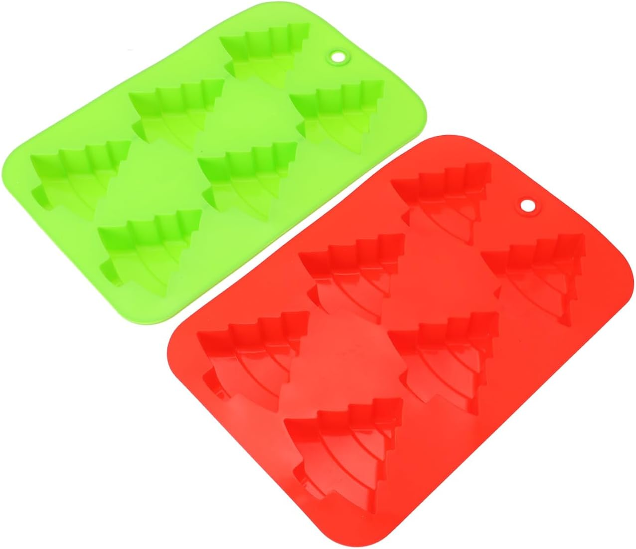 Baking Mould Set 2Pcs Christmas Tree Shape Fondant Mold Safe Silicone Material for Chocolates Cakes image number 6