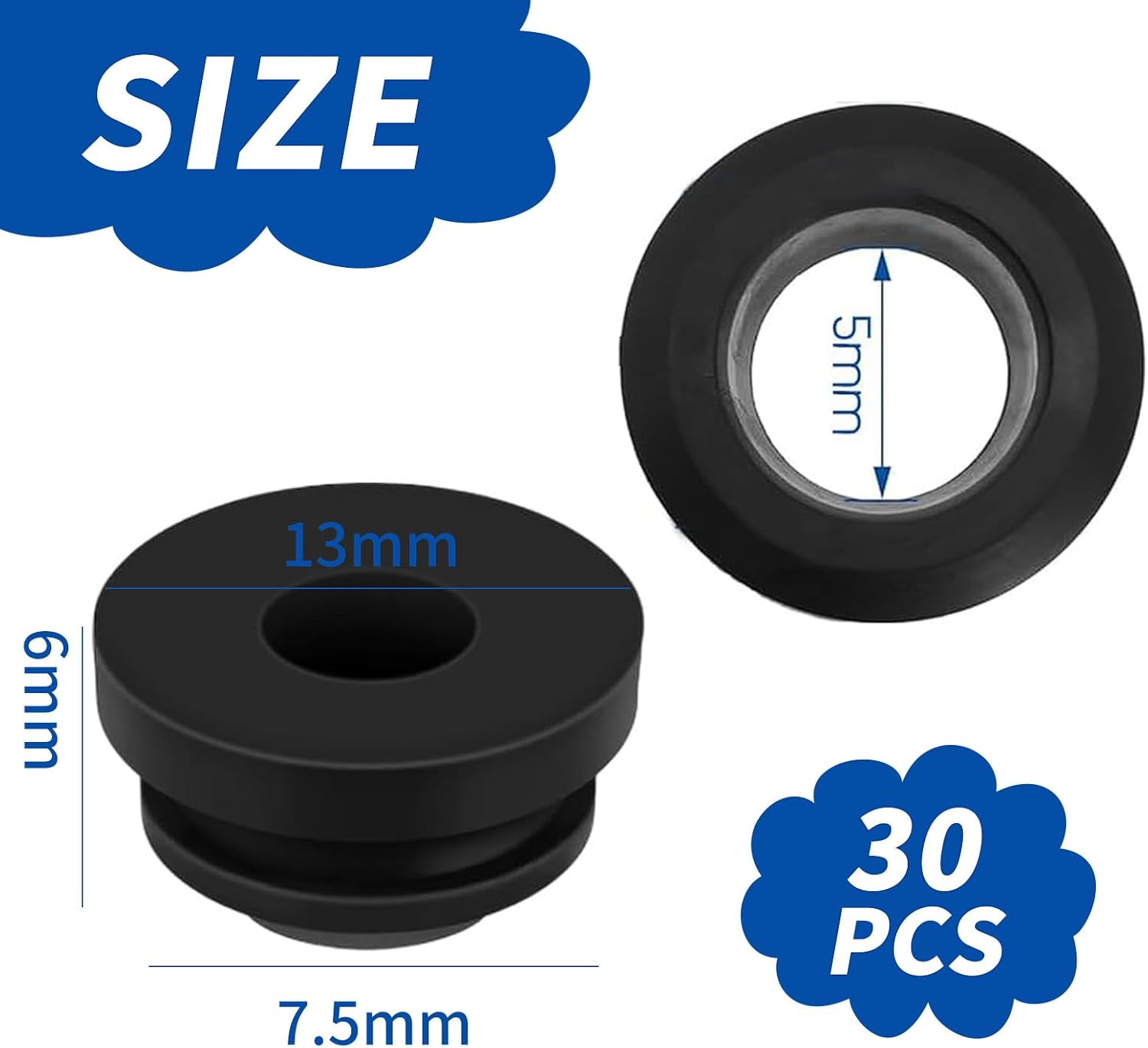 30 X Rubber Grommet Guides, Motorhome Gas Stove Pot Carrier Rubber, Rust Rubber Feet, Rubber Grommets for Pot Supports, Rubber Stoppers Compatible with Dometic Smev Thetford 5 Mm Rods image number 5