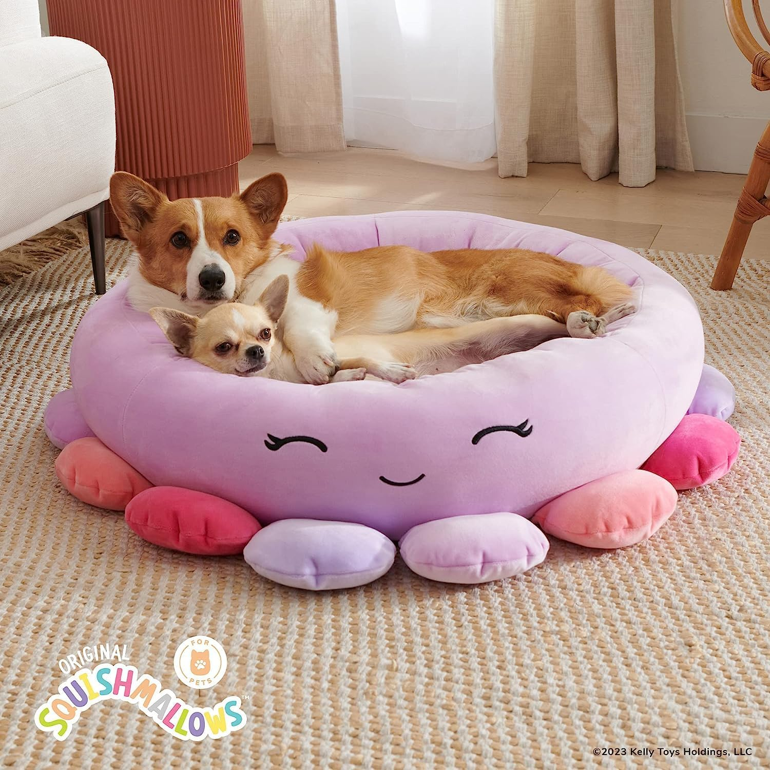 Squishmallows 24-Inch Beula Octopus Pet Bed - Medium Ultrasoft Official Squishmallows Plush Pet Bed image number 6