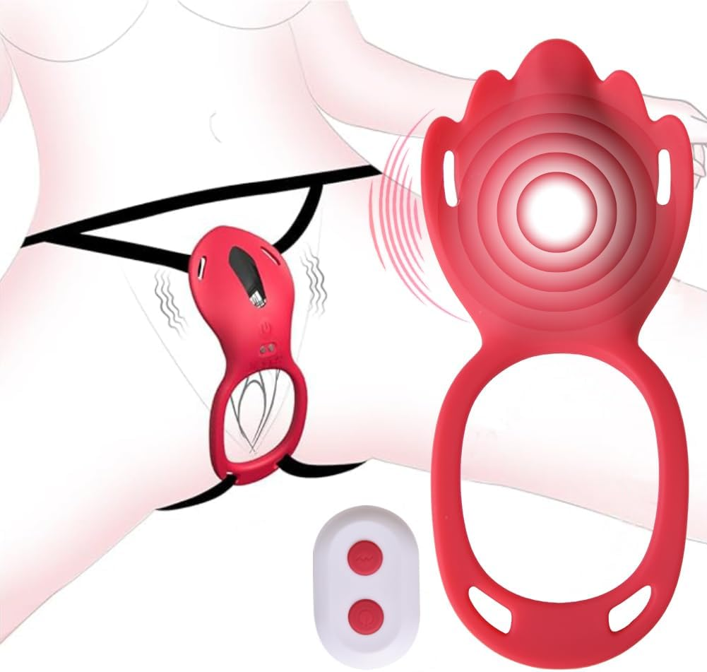 Couples G-Spot Wearable Vibrator with 10 Modes, Couple Women Adult Sex Toys Games for Men, Hands Free Panty Clitoris Vibrator Vibrating Cock Ring, Female Sex Toy Clitoral Stimulator