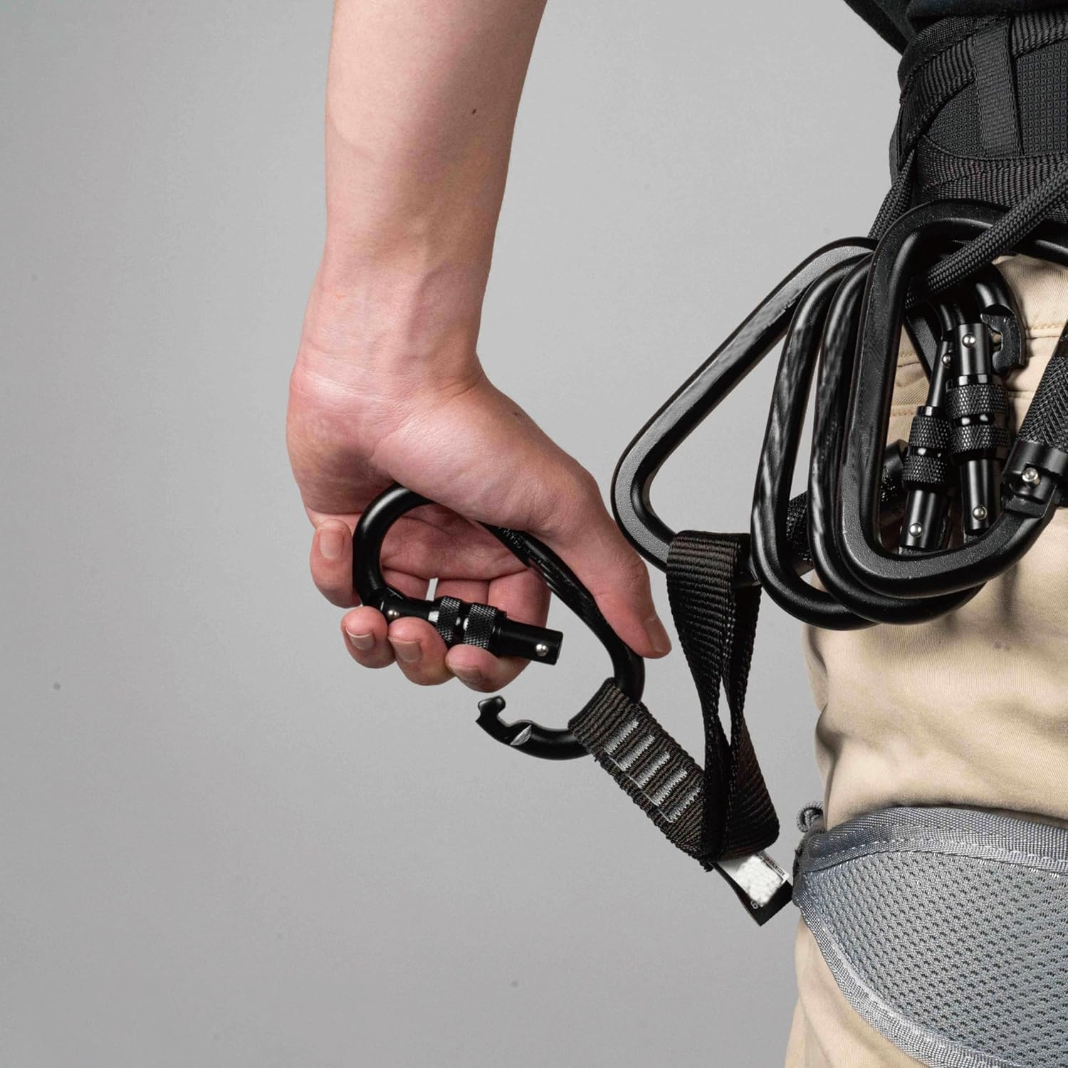 Heavy Duty Carabiner Clip Climbing Carabiner,25Kn,Hook with Screwgate Multipurpose for Climbing, Rigging, Ropes, Hammocks(O Shape) image number 2