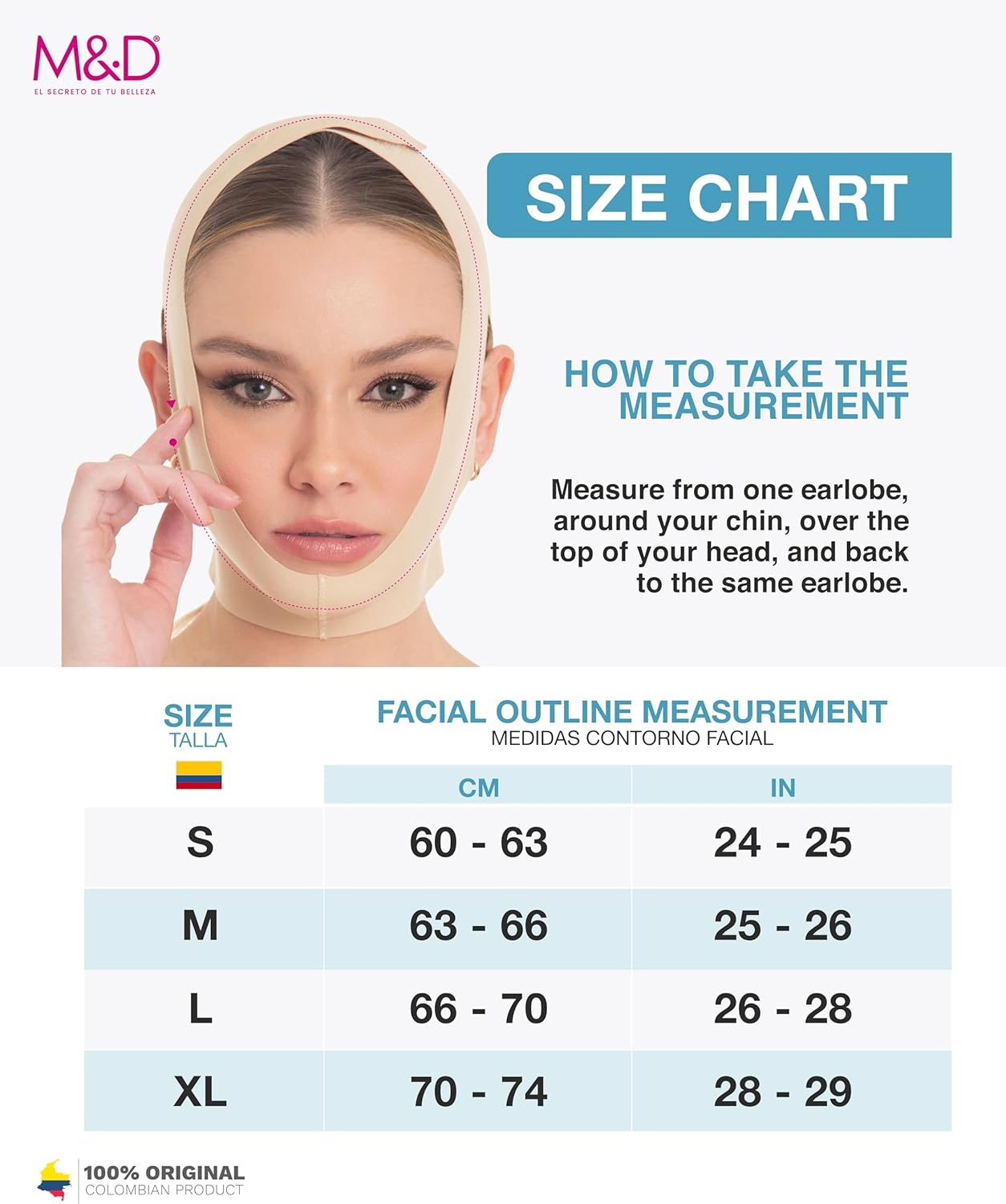 M&D M0710 Chin Compression Slimmer Strap | Mentonera Reductora image number 3