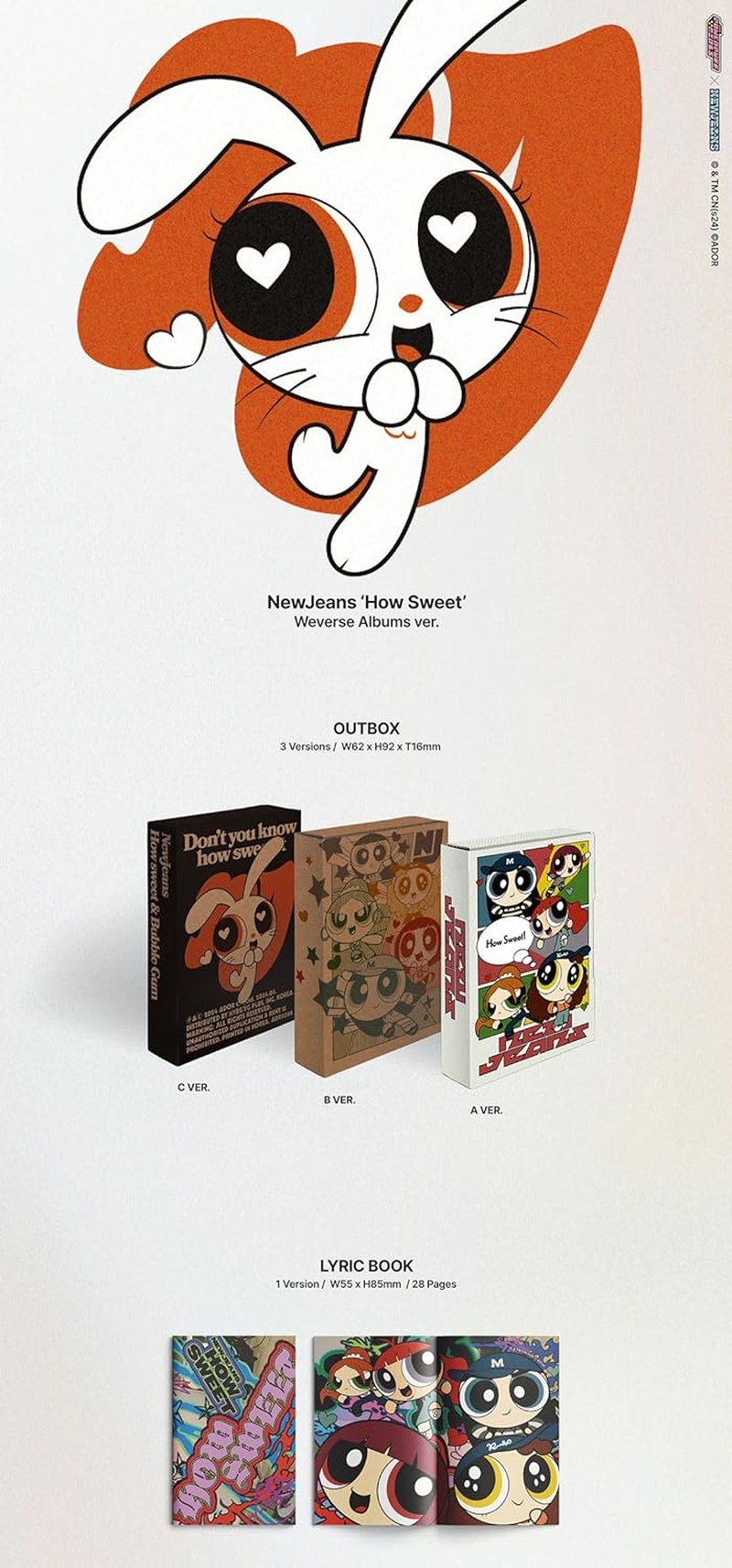 Newjeans How Sweet Double Single Album with Tracking Sealed NJS New Jeans (Weverse Albums 3 Version SET) image number 1