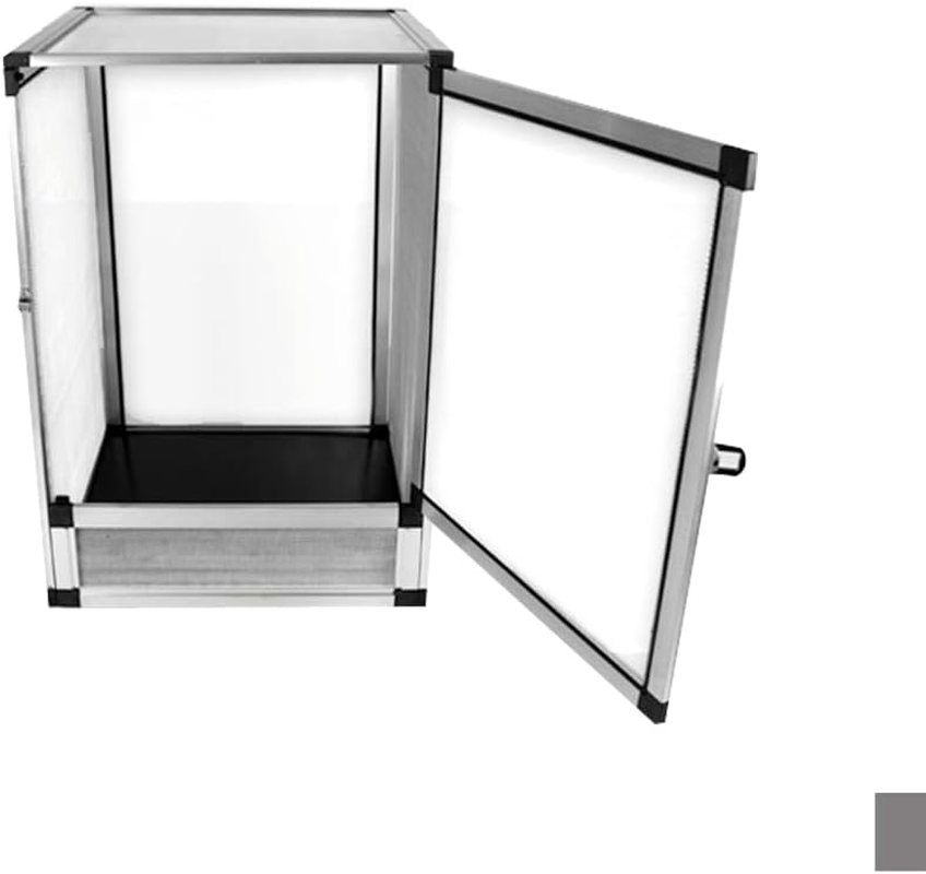 Aluminum Screen Cage Reptile Feeding Terrarium for Lizard and Snake (Silver, L) image number 5