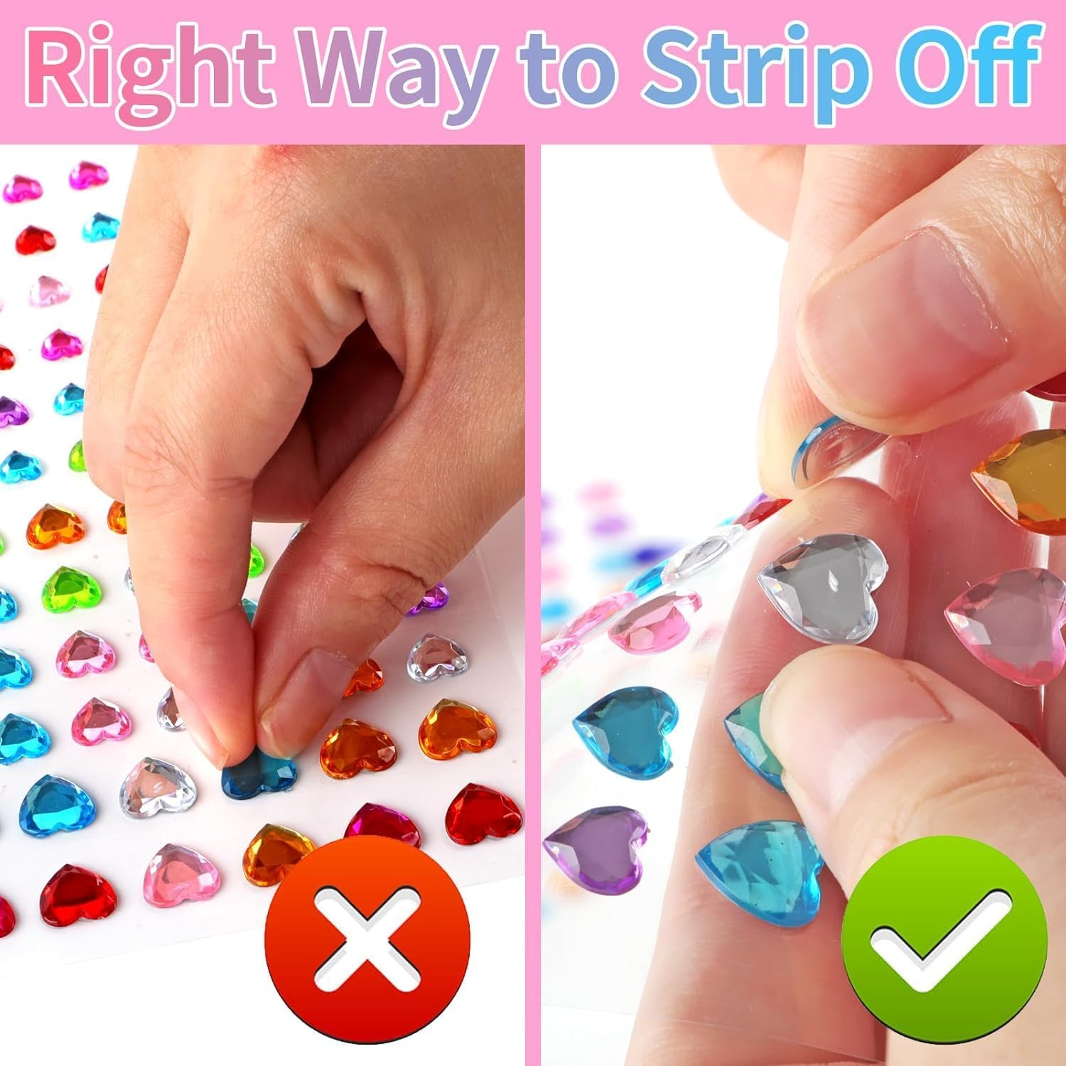 6 Sheets of Rhinestone Stickers, Self-Adhesive Rhinestones with Tweezers, Various Sizes, Self-Adhesive Rhinestones, for DIY (Pack of 528) image number 1