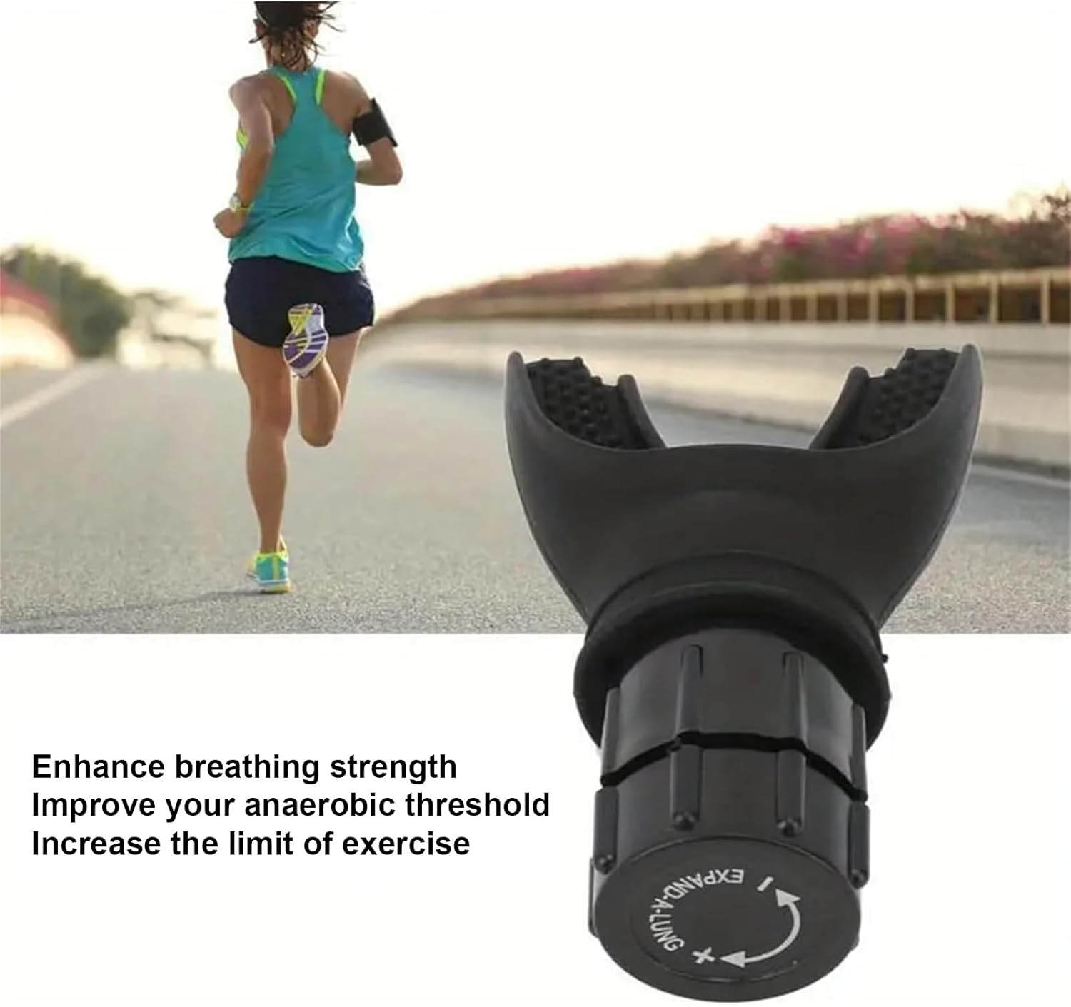 Adjustable Resistance Lung Capacity, Respiratory Trainer Compact Lung Exercise Device for Exercise Trainer, Easy to Carry, Easy to Clean, Portable Exerciser (Black) image number 2