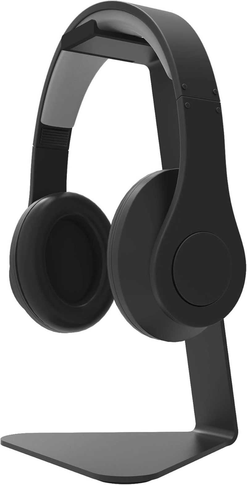 Kanto H1W Universal Desktop Headphone Stand with Curved Silicone Padding | Silver