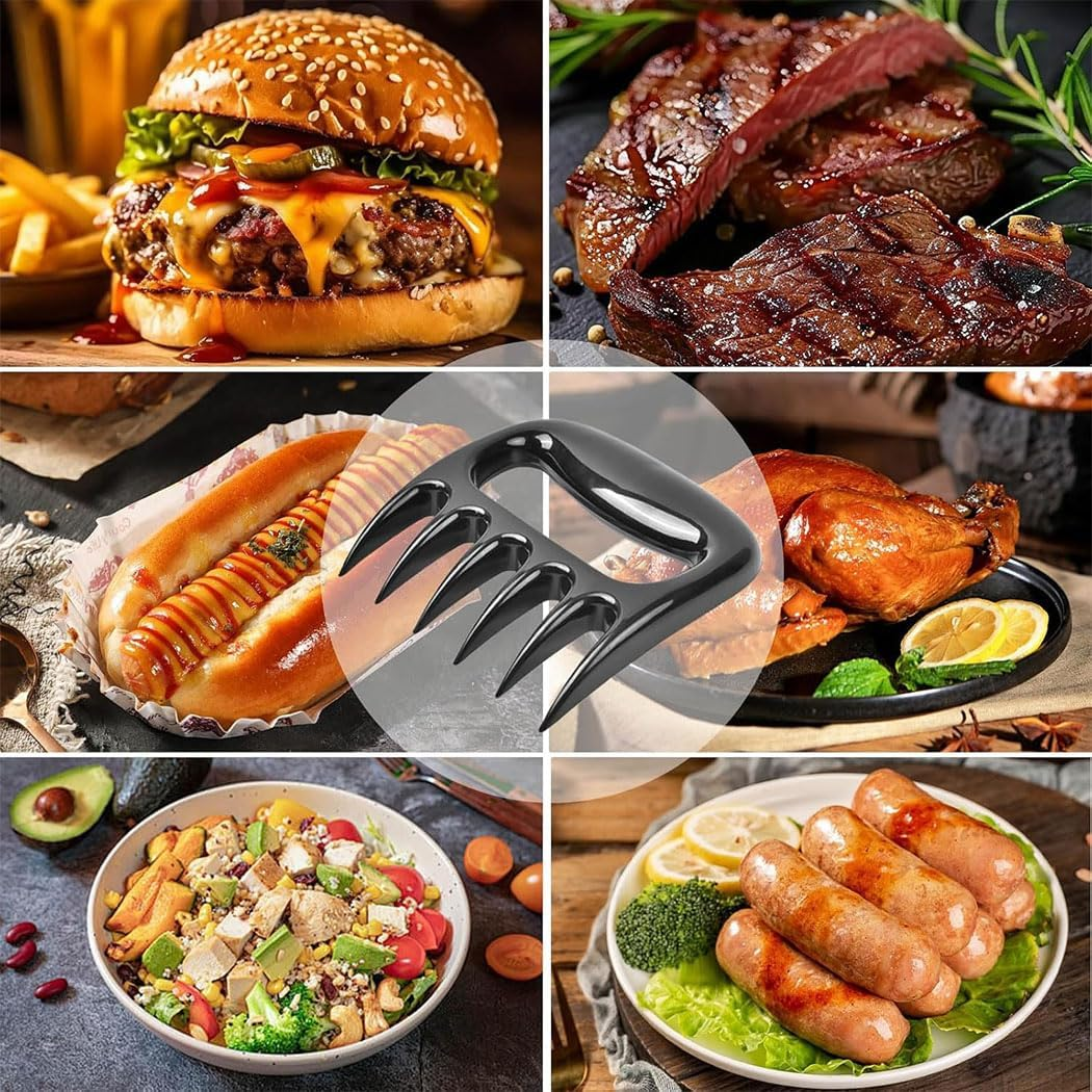 Meat Claws for Shredding,Barbecue Claws for Pulled Pork,Grill Smoker Meat Paw Claws, BBQ Claws Shredding Carving & Handling Foods,Bbq Grilling Gifts for Men,Black image number 5
