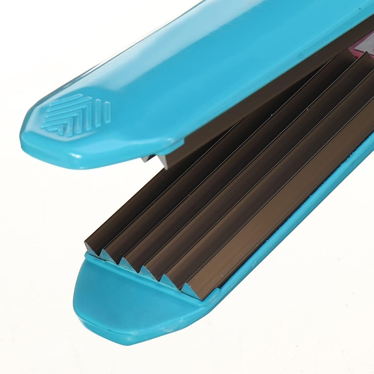 Corrugated Iron Crimped Hair Waving Iron Electric Hair Crimper Curler Irons Beauty Styling Tools Dry & Wet Use with Temperature Control (Blue) image number 5