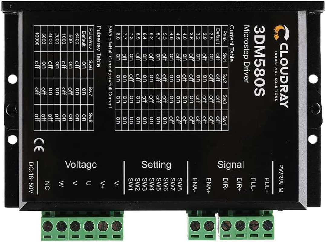 Cloudray 3-Phase Stepper Motor Driver 3DM580S 1.0-8.0A 18-50VDC for CNC Nema 17, 23, 24 and 34 Stepper Motor