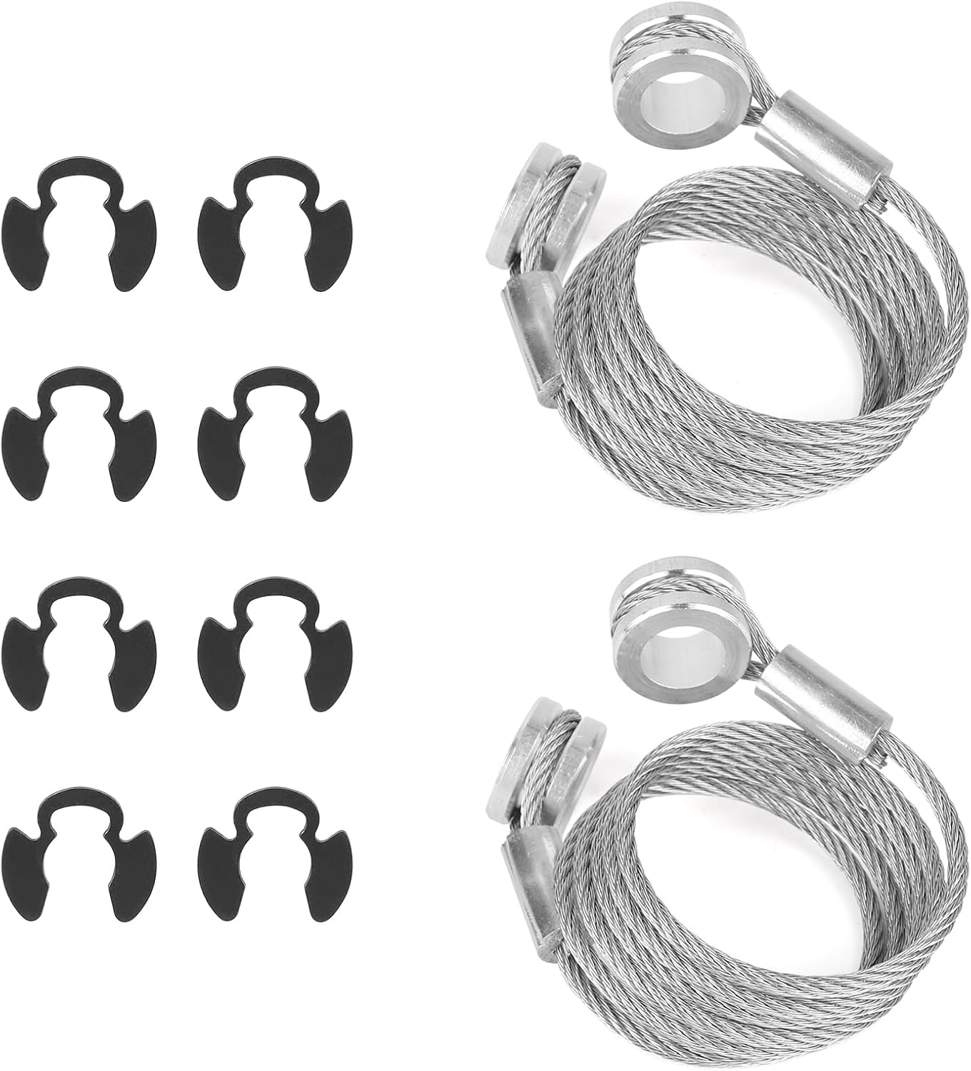 2Pcs Hood Control Cable with 8Pcs Circlips, Hood Release Latch Cable Replacement for Peterbilt 357/375/377/378/379 (1987-2010), Replaces Parts Accessories HLK2047 L92-6000-0718 924-5402