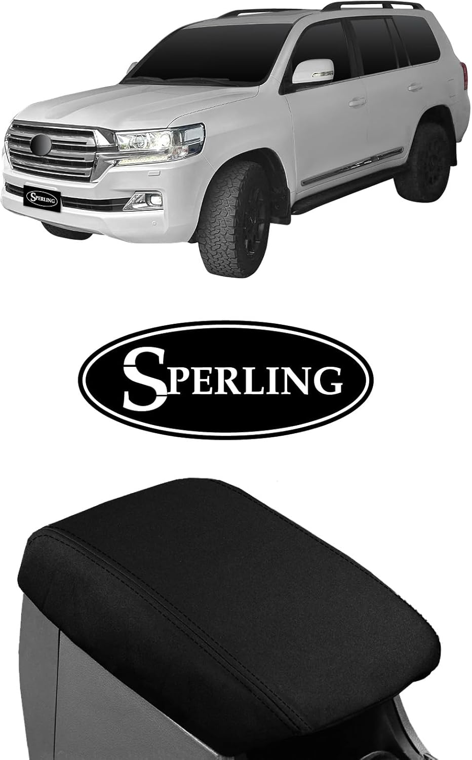 For Toyota Landcruiser 200 Series 2007-2021 Sperling Custom Black Neoprene Black Car Console Cover image number 2