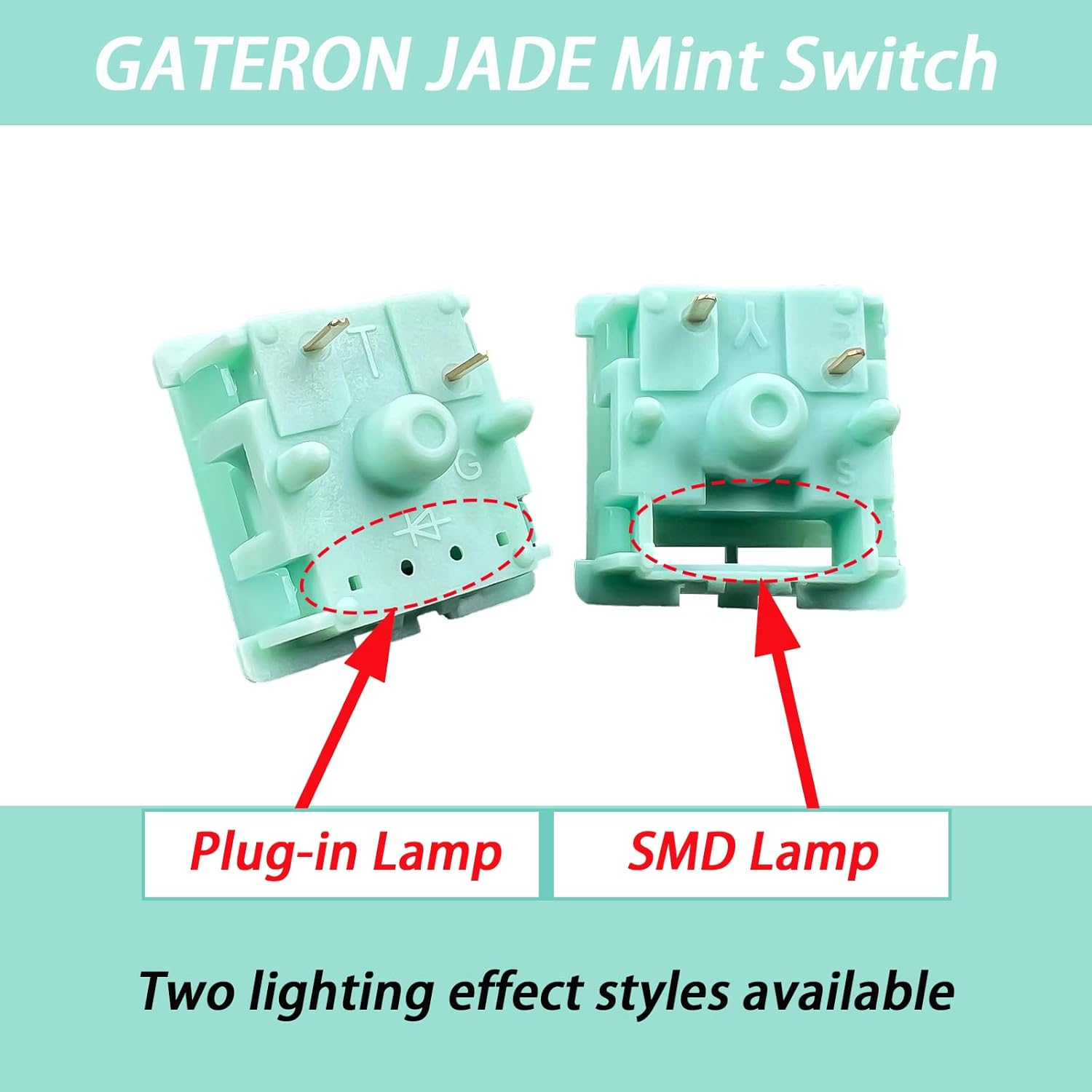 Gateron Mint Switches for Gaming Mechanical Keyboard,5 Pin 55Gf Dual-Stage Spring Pre-Lubed Linear Switches for Gaming and Office(Plugin,45Pcs) image number 7