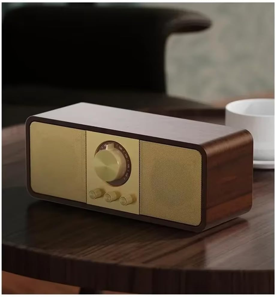 Snblzhef Portable Retro FM Radio Wooden Radios Receiver Wireless Hi-Fi Stereo Bluetooth Speakers Support TF Card/U Disk/Aux A image number 4