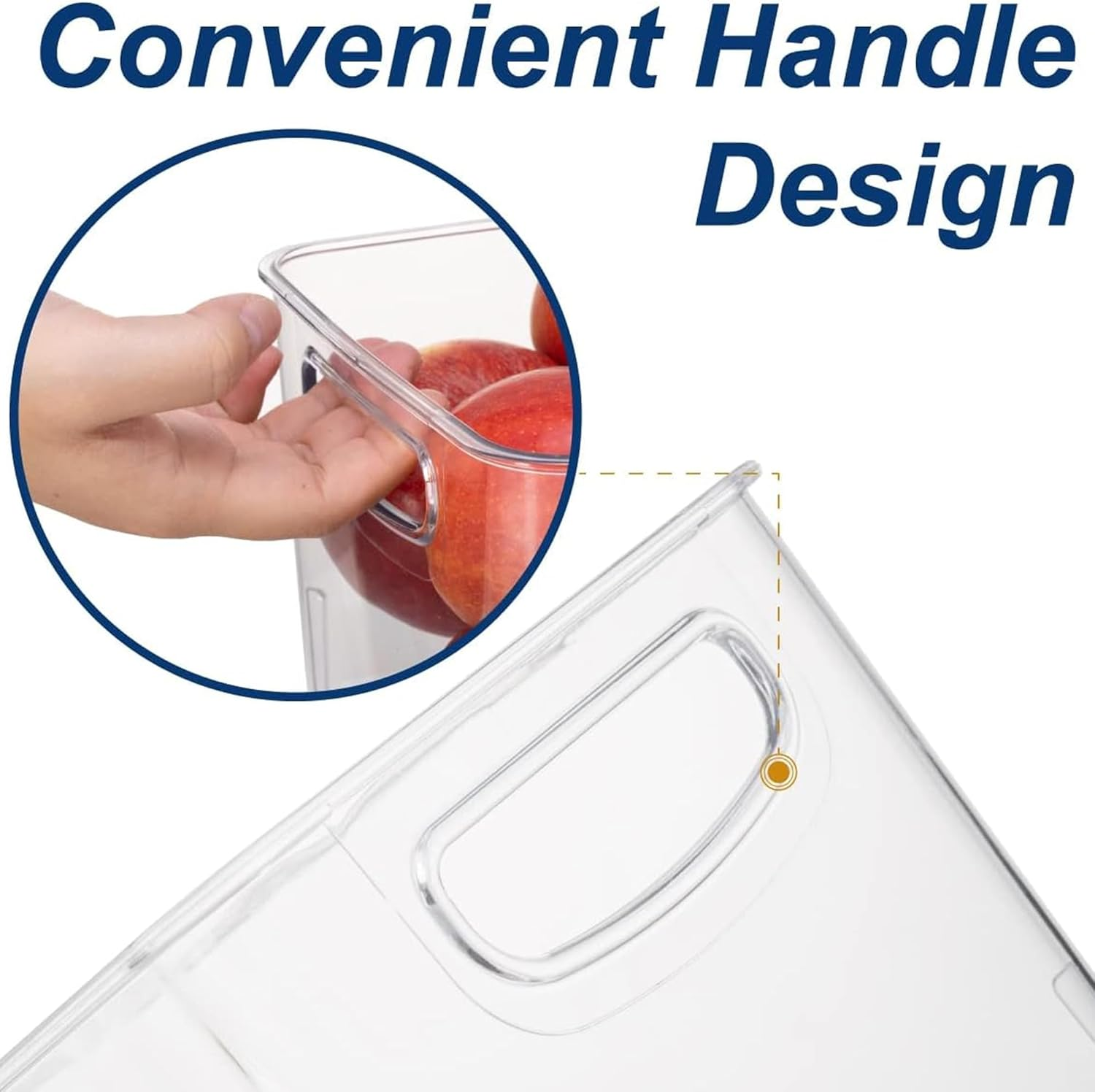 6 Pack Fridge Organiser, Stackable Storage Containers, Bpa-Free, Kitchen Storage & Organization, Clear Fridge Storage, for Food, Drinks, Vegetable image number 4