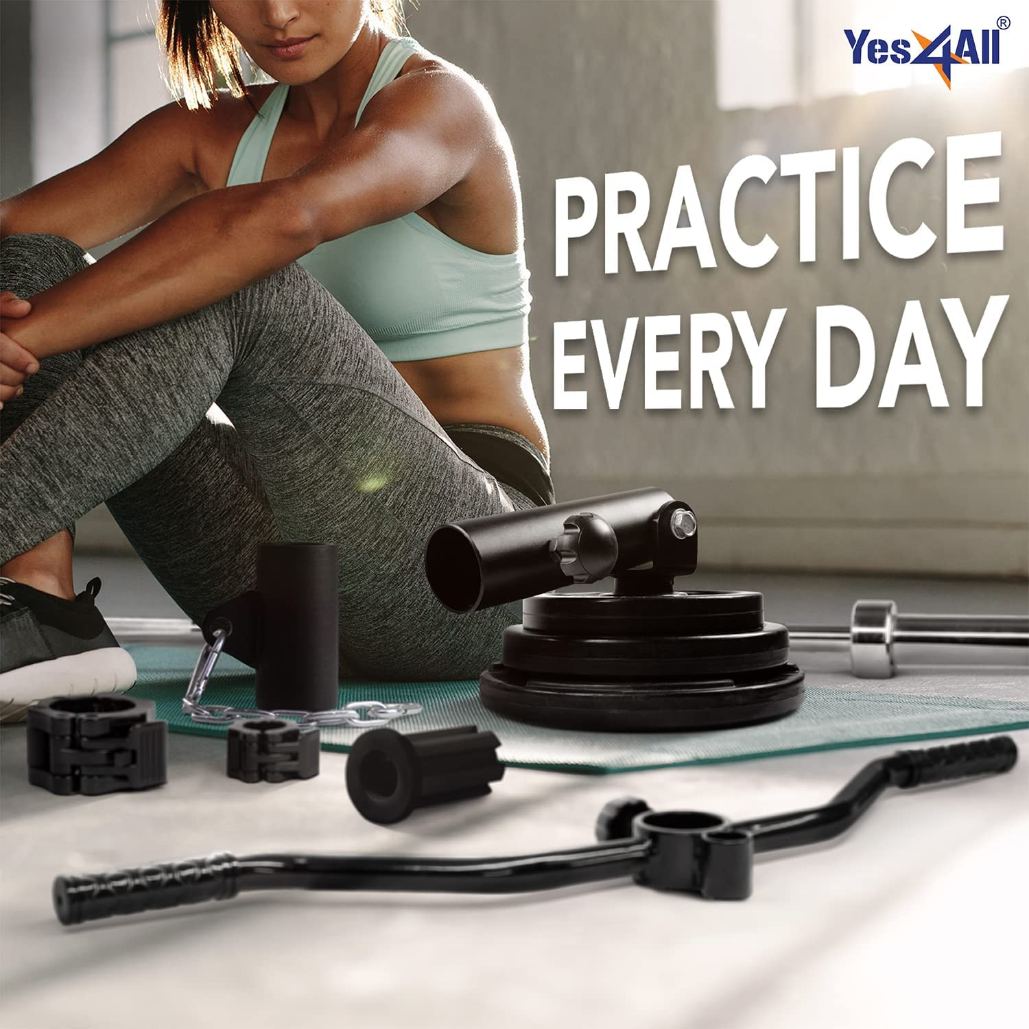 Yes4All T Bar Row Insert, Landmine Attachment for 1&2 Inch Olympic Barbell Bars, Landmine Handles, Workout Home Gym Equipment