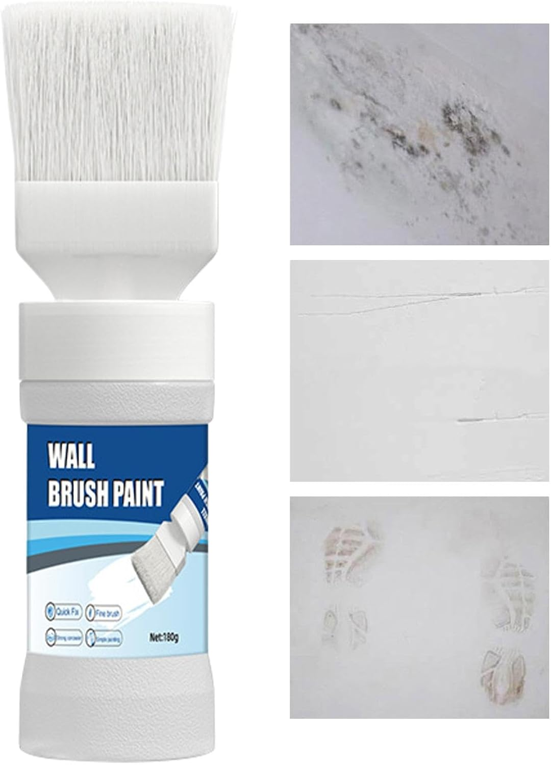 Paint for Walls, Drywall Repair Paint, Interior Wall Paint, Quick Fix Paint, White Touch-Up Paint, Built-In Brush Paint, Furniture Paint White, Safe Home Paint, Wall Renovation Paint, Multipurpose Pai image number 6