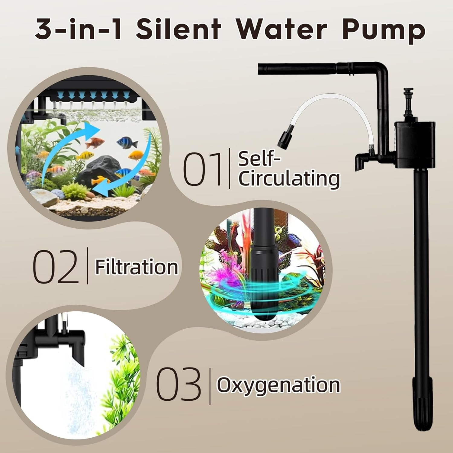 Smart Aquarium Small Aquarium Kit, 2.1 Gallon Fish Tank Kit with 7-Colour LED Light Scent Diffuser Humidifier Temperature Indicator image number 6