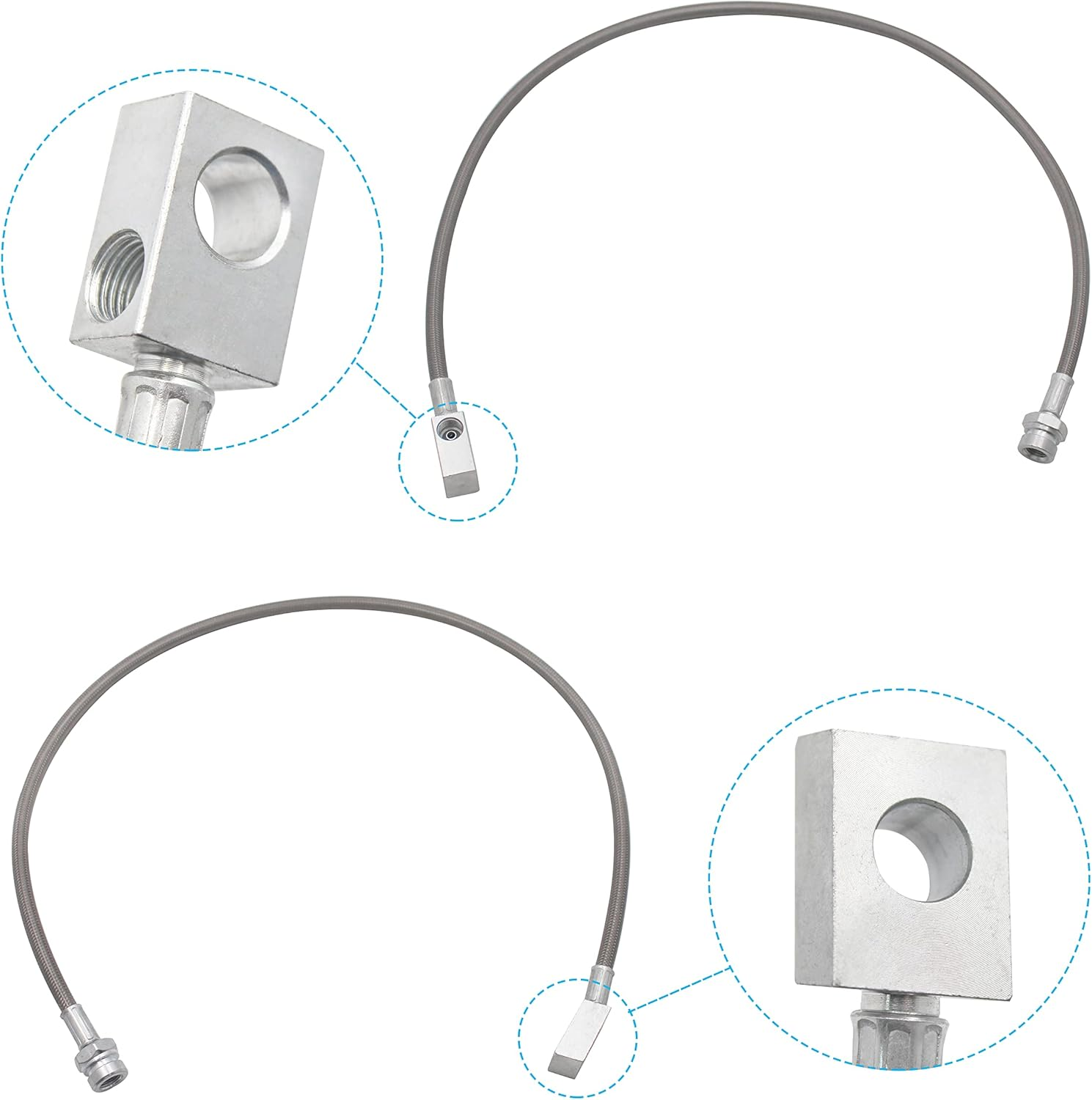 89715 Front and Rear Extended Stainless Brake Lines Replacement for 1987-2006 Jeep Wrangler TJ YJ 84-01 Cherokee XJ, 89702 and 89703 Brake Lines Kit for 4"-6" Lift image number 6