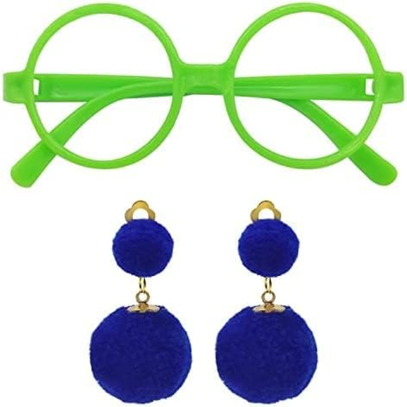 Encanto Mirabel Isabella Costume Glasses ，Earrings for Girls Cosplay Halloween Dress up Frame and Earrings for Girls Cosplay Halloween Party image number 3