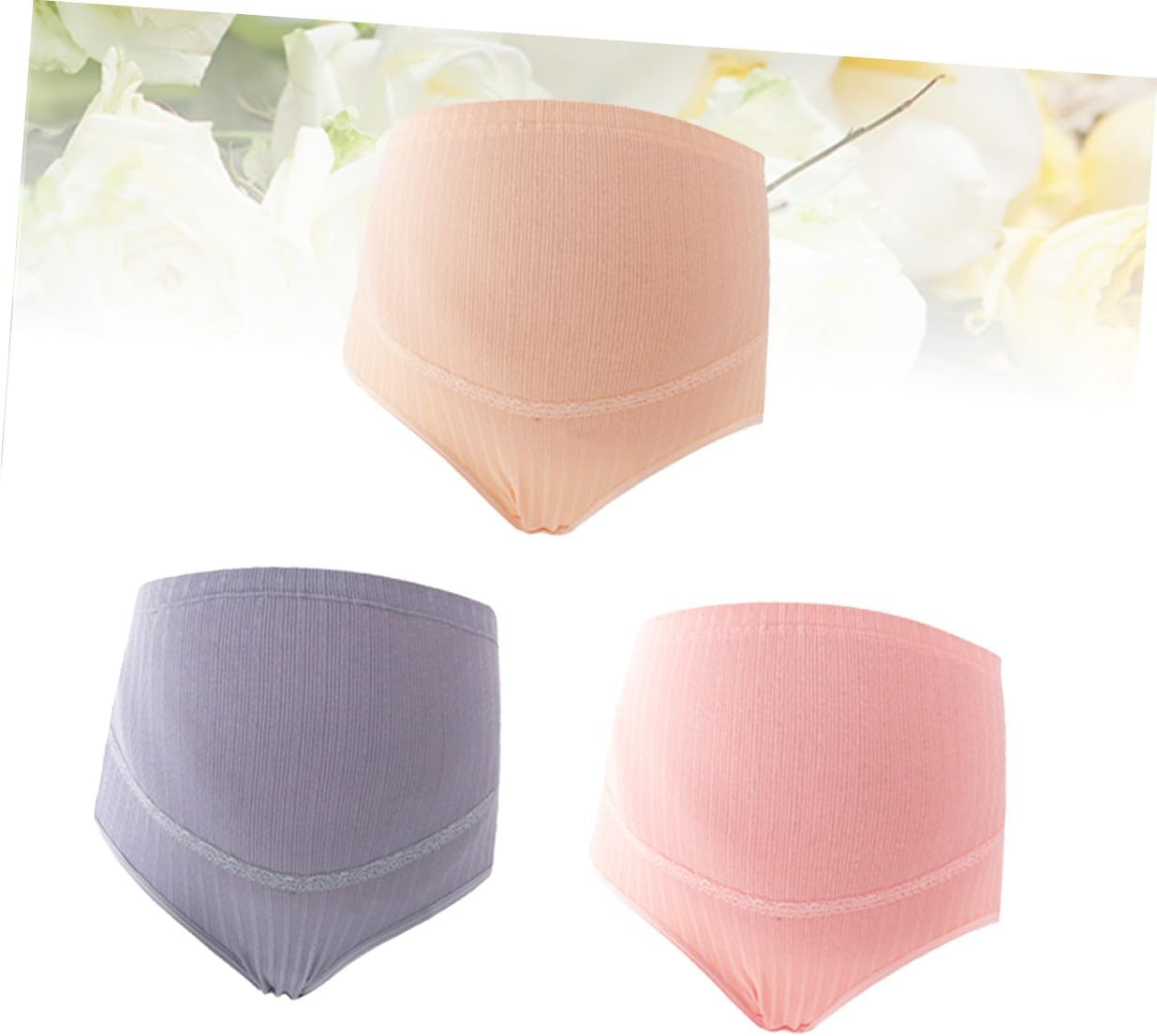 3Pcs High Waist Maternity Underwear Cotton Comfortable Women Pregnant Belly Support Nursing Panties for Daily Wear image number 1