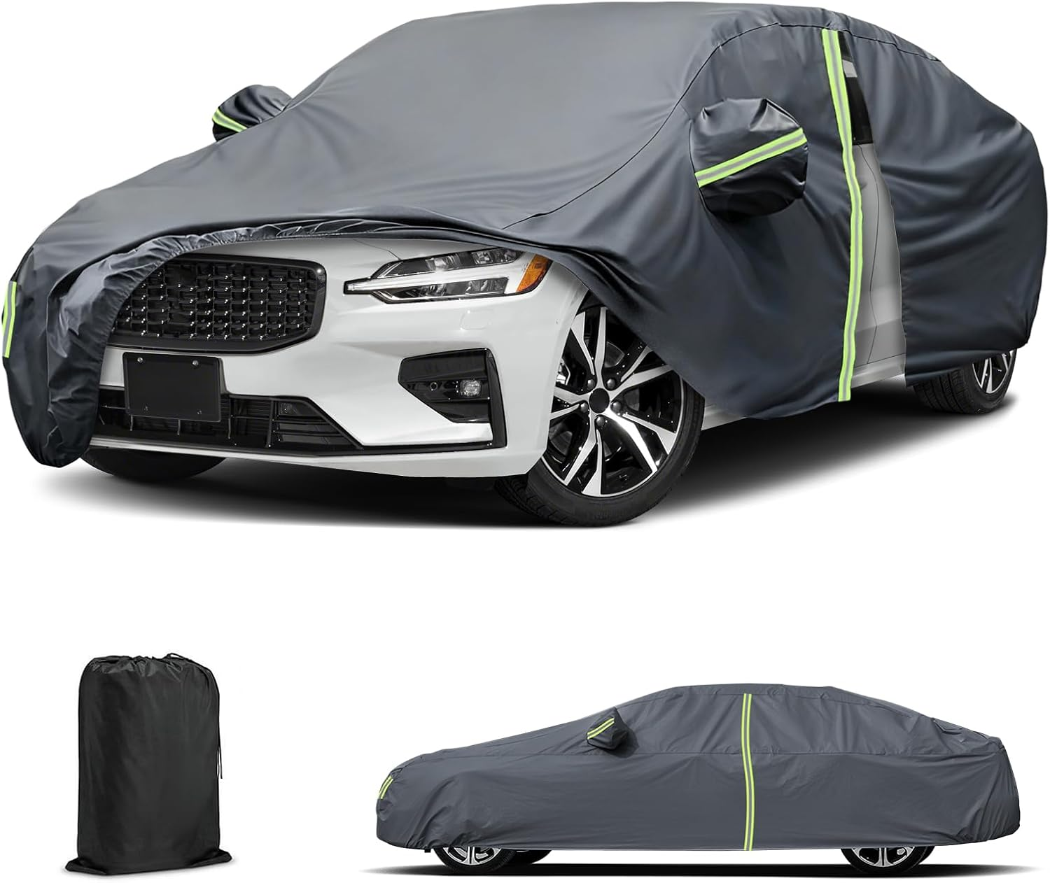 Waterproof Car Cover for 2011-2025 Volvo S60, All Weather Full Exterior Covers for Automobiles with Door Zipper Outdoor/Indoor Sun UV Rain Dust Wind Protection image number 3
