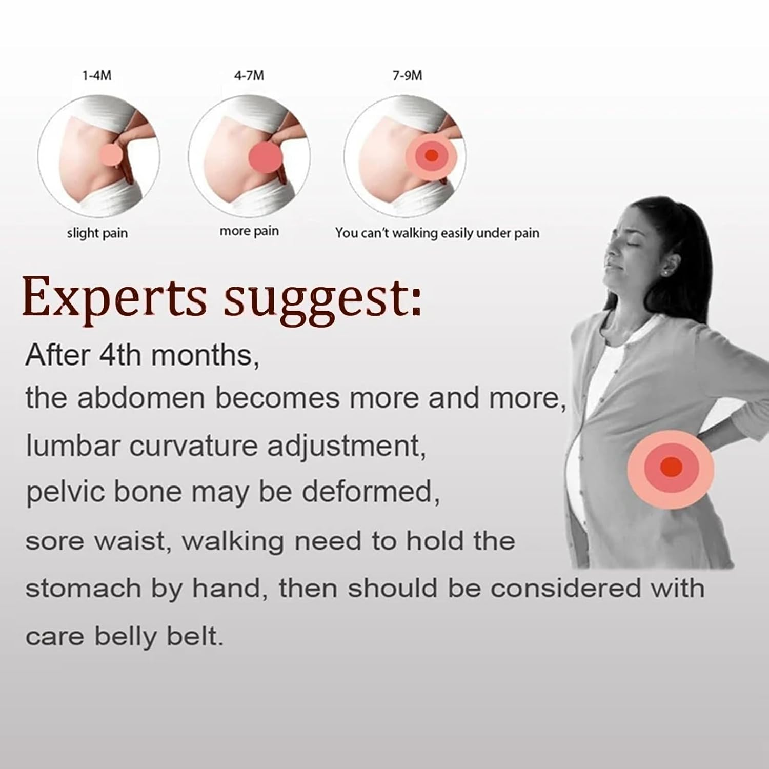 MYLEUS Adjustable Maternity Belly Band,Light and Breathable Pregnancy Belly Support Band,Prenatal Cradle for Baby,For Abdomen, Pelvic, Waist, & Back Pain(One Size,Nude Colour) image number 1