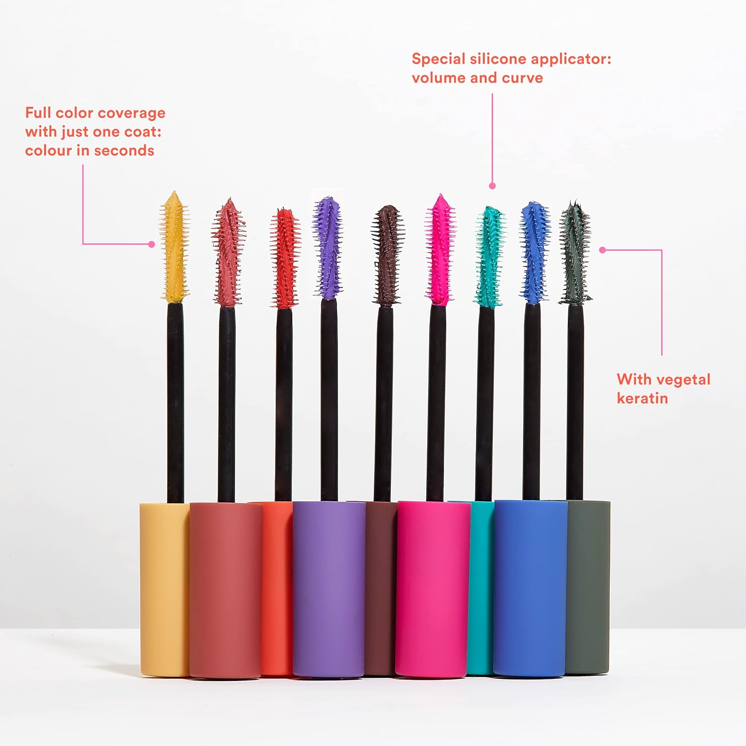 3INA MAKEUP - the Color Mascara 371 - Pink with Keratin - Circumference and Definition - Colourful for Sensitive Eyes and Long Lasting - Highly Pigmented - Vegan - Cruelty Free image number 7