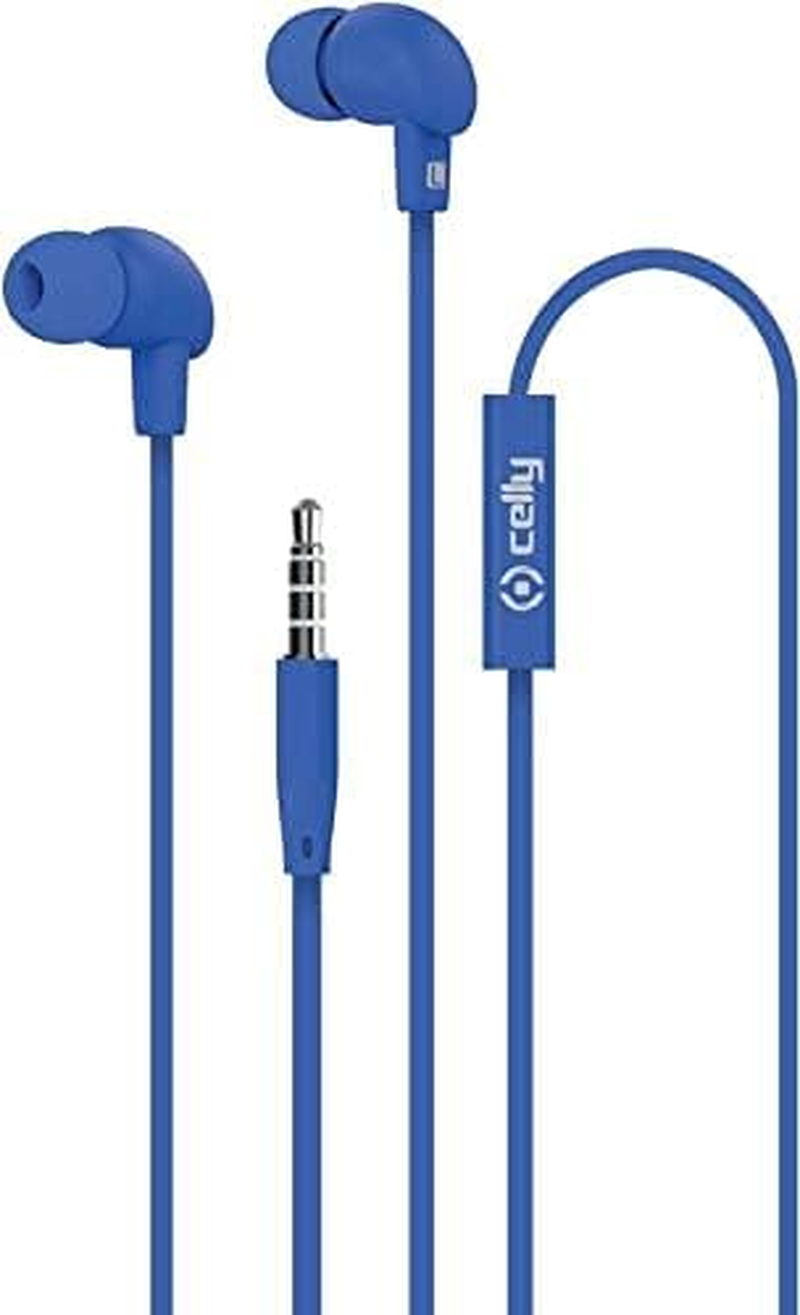 Celly-Stereo Headphones 3.5 Mm Flat Cable Blue image number 2