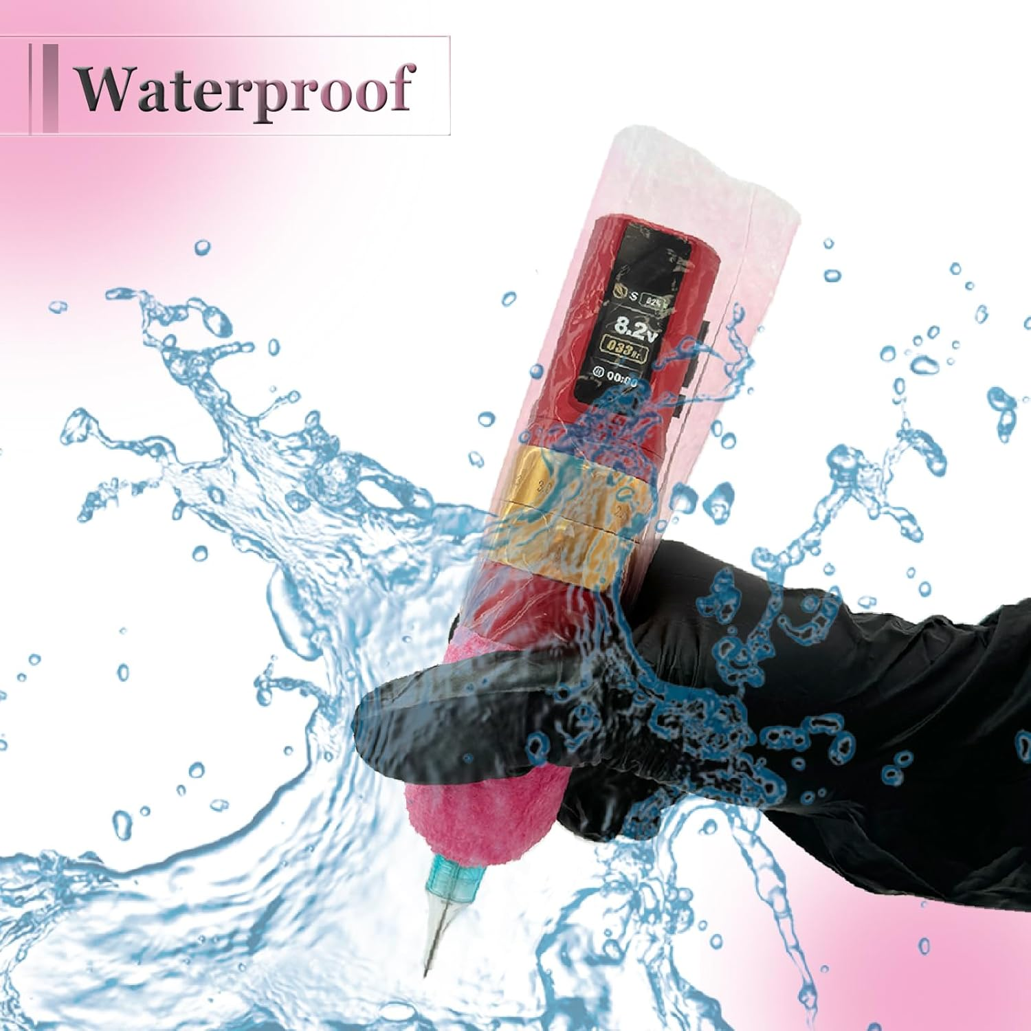 206PCS Tattoo Machine Covers with Grip Wrap - SOTICA 200PCS Pink Tattoo Pen Covers 2.56&times;7.1" Machine Wraps and 6PCS Black Self-Adhesive Bandage for Tattoo Supplies image number 3