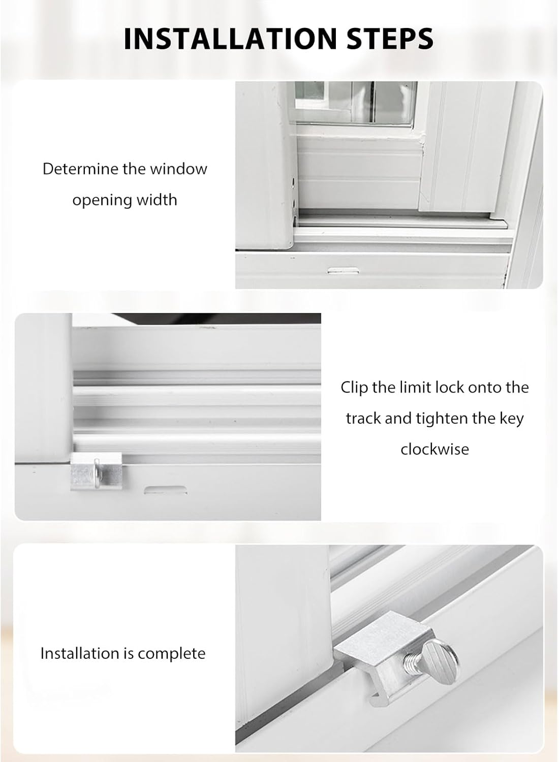 Sliding Window Lock, 25PCS Aluminum Alloy Sliding Window Security Lock Vertical Horizontal Sliding Door Window Lock, Easy to Install Window Lock Stopper image number 4