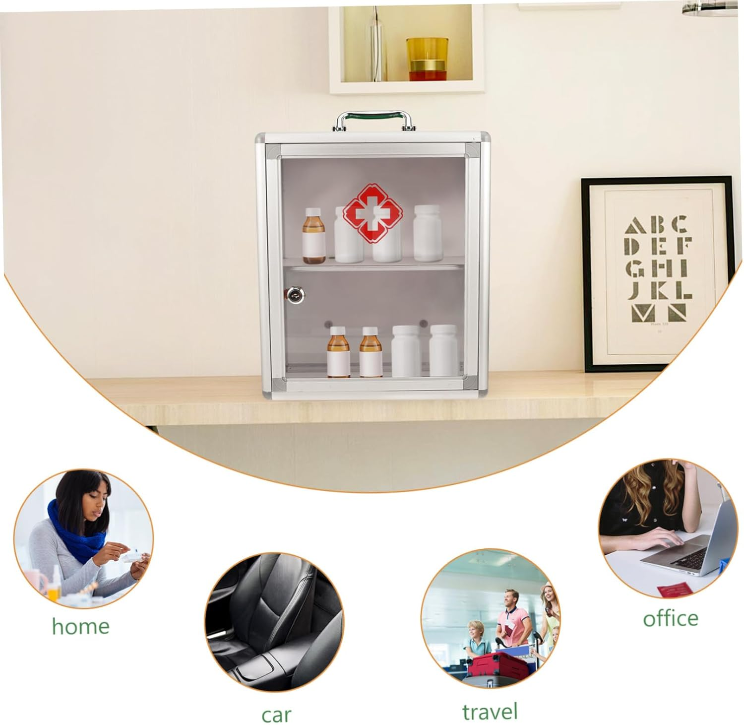 Yardwe Large Capacity Wall Mounted First Aid Box Multi Medicine Cabinet for and Sports Convenient Emergency Storage with Easy Installation image number 4