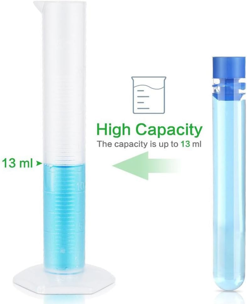 POPETPOP 50Pcs Clear Test Tubes with Cap 16X100Mm Plastic Test Tubes for Science Laboratory Experiments Candy Salt Storage Containers image number 4