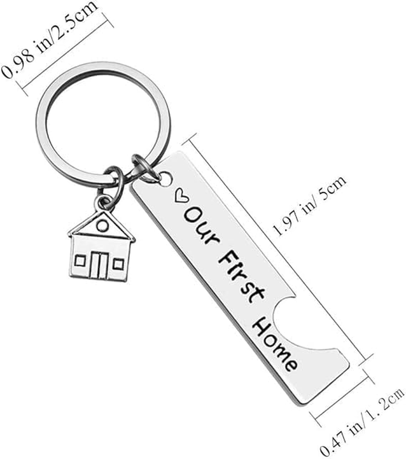2 Pcs Our First Home Keychains, 2026 House Warming Gifts New House Keychain New Homeowner Gift Housewarming Key Chain for New House Owner Wife Husband Present Lover - B image number 3