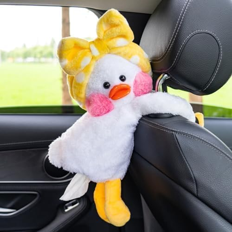 Hanging Car Tissue Box Holder for Car Duck Stuffed Animals Accessories,Cute Tissue Box Cover,Funny Toilet Paper Holder, Cartoon Animal Tissue Box Napkin Holder for Home Bathroom image number 6