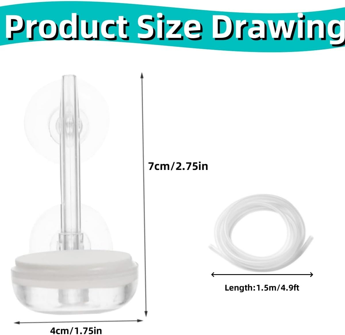 Aquarium Air Stone Tank Nano-Bubble Bubbler with Control Valve 1.5M Air Hose Quiet Ultra-High Dissolved Oxygen Diffuser to Create Ultra-Small Bubbles for Fish Tanks and Basins image number 4