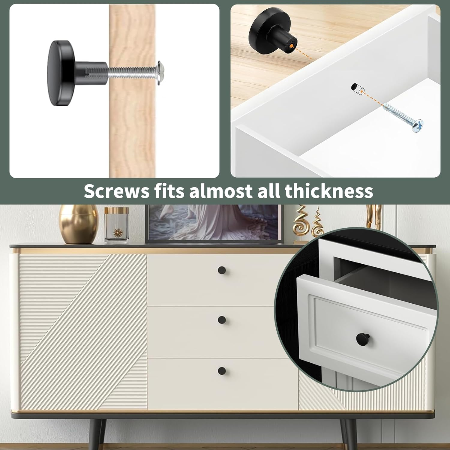 20 Pack Drawer Knobs with 2 Screwdrivers, Modern round Kitchen Cabinet Knobs & Dresser Pulls, Decorative Furniture Handles for Cabinets, Cupboards, Drawers, Durable Hardware for Home & Office (Silver) image number 1