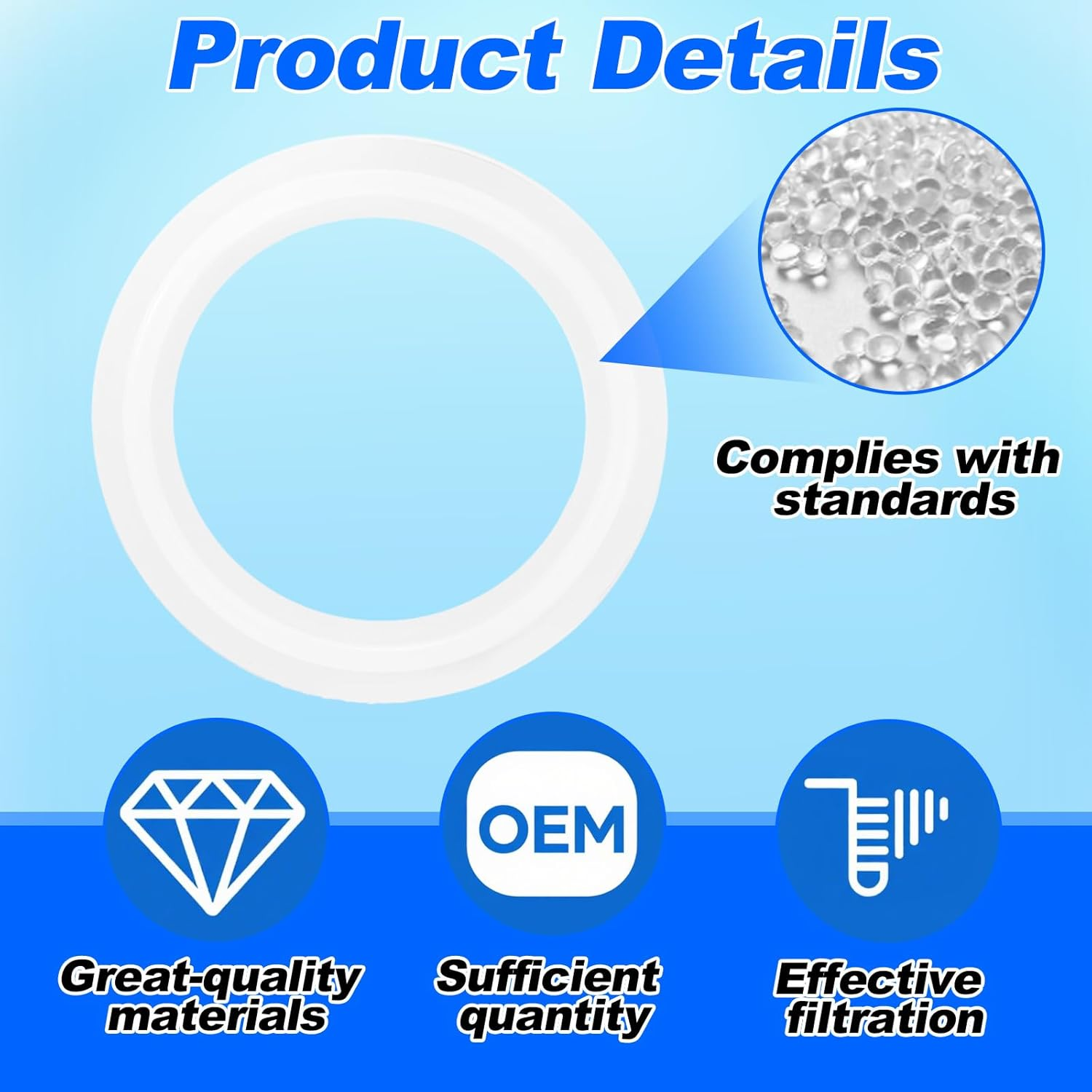 5Pcs 2In Spa Hot Tub Heater Gasket, Silicone O-Ring 711-4030B Compatible with Gecko Hydro Quip for Hot Tub Pump Leak-Proof & Heater Joint Seals