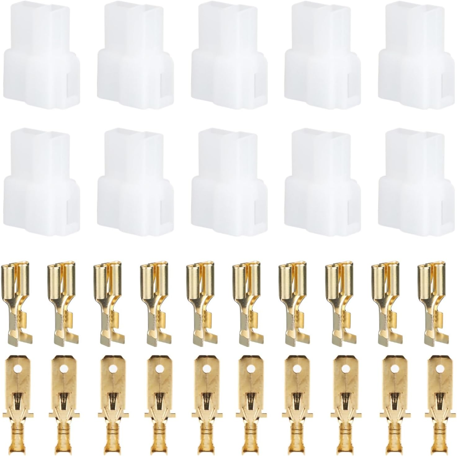 T-Type 2 Pin Power Plug Car Radio Cable Connectors for Ham Radios, 5 Male and 5 Female with 20 Copper Sheets image number 4