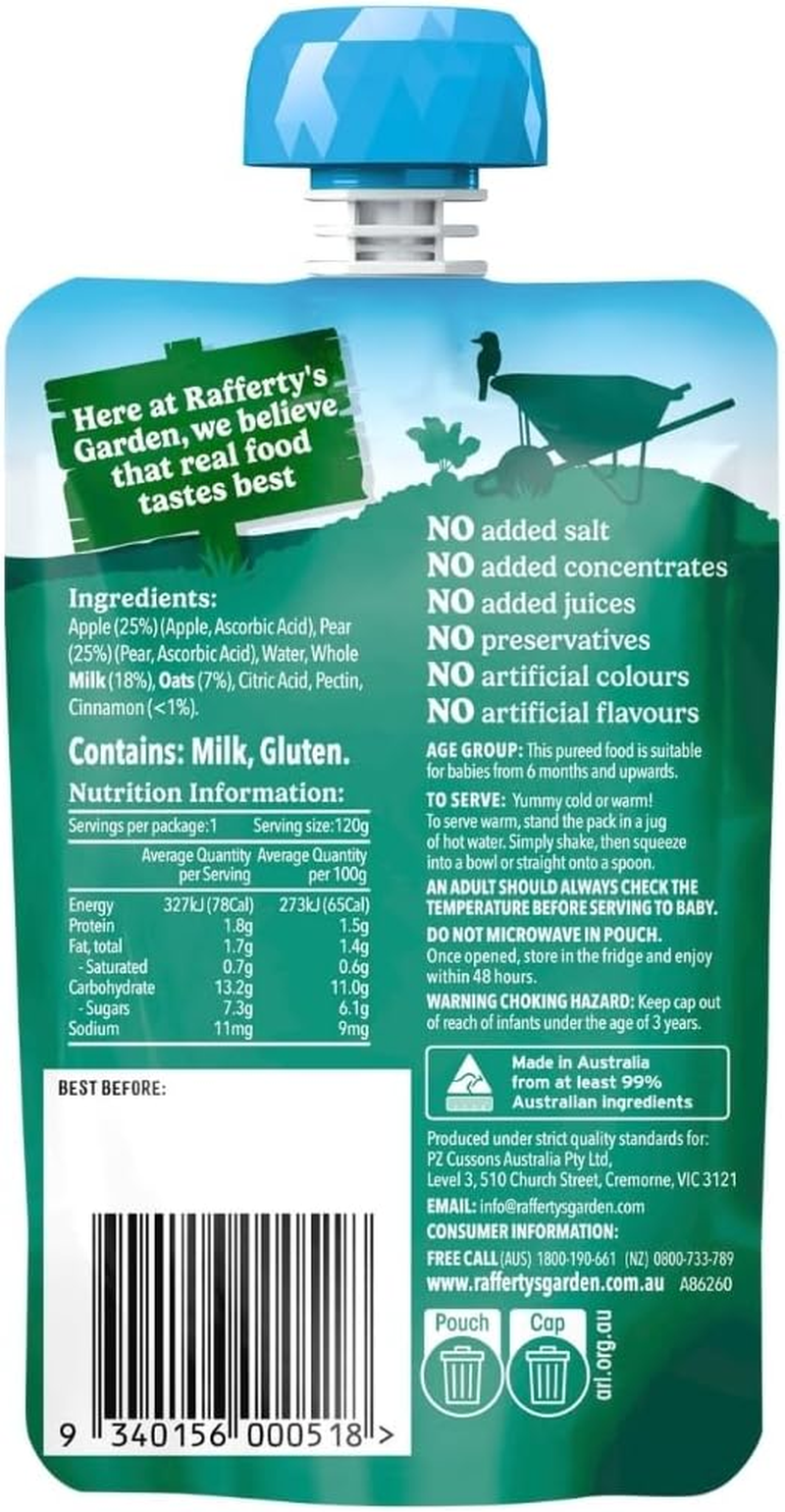 Rafferty'S Garden Pear, Apple, Cinnamon Porridge Baby Food 120G (Case of 6)
