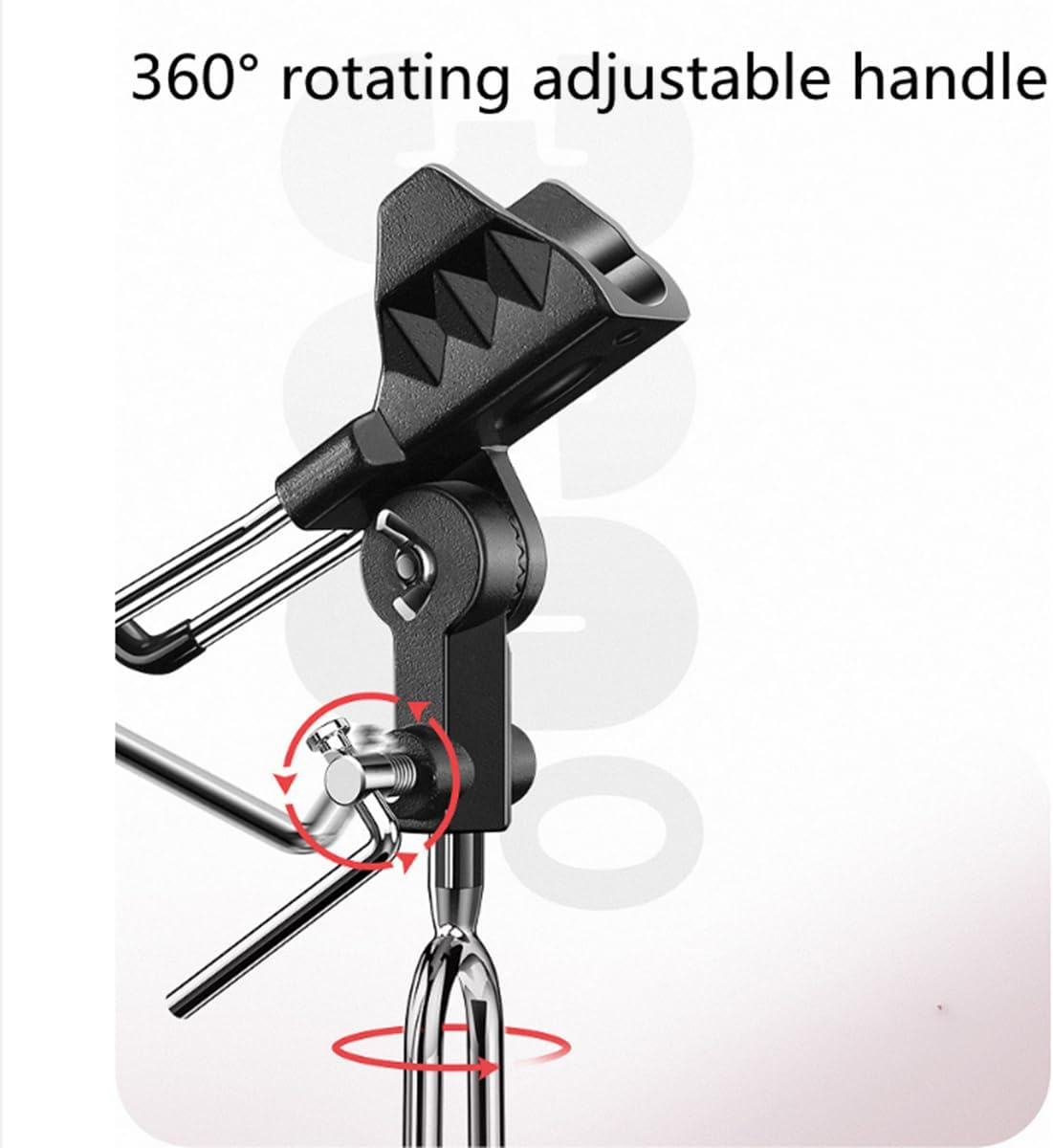 Fishing Rod Holder, 360&deg; Adjustable, Universal, Red, Stainless Steel, Surface Mount