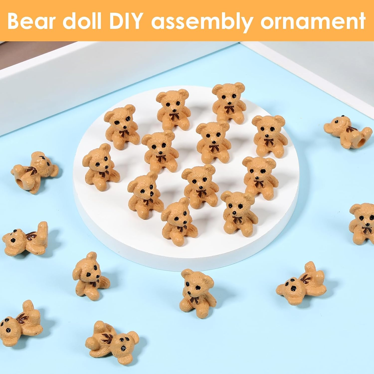 50 PCS Mini Resin Animal Figurines Tiny Bears Small Animal Figurines Perfect for Fairy Gardens, Plant Decorations, and Car Accessories image number 6