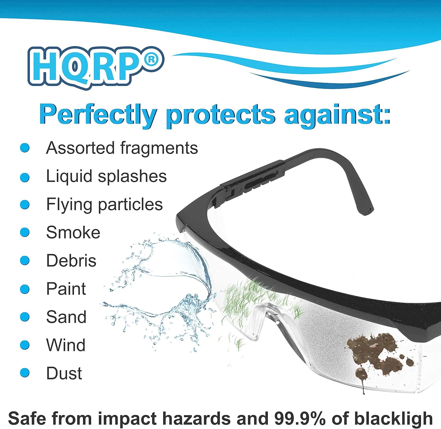 HQRP UV Protective Safety Goggles/Glasses for Yard Work, Gardening, Lawn Mowing, Weed Whacking, Hedge Trimming image number 3