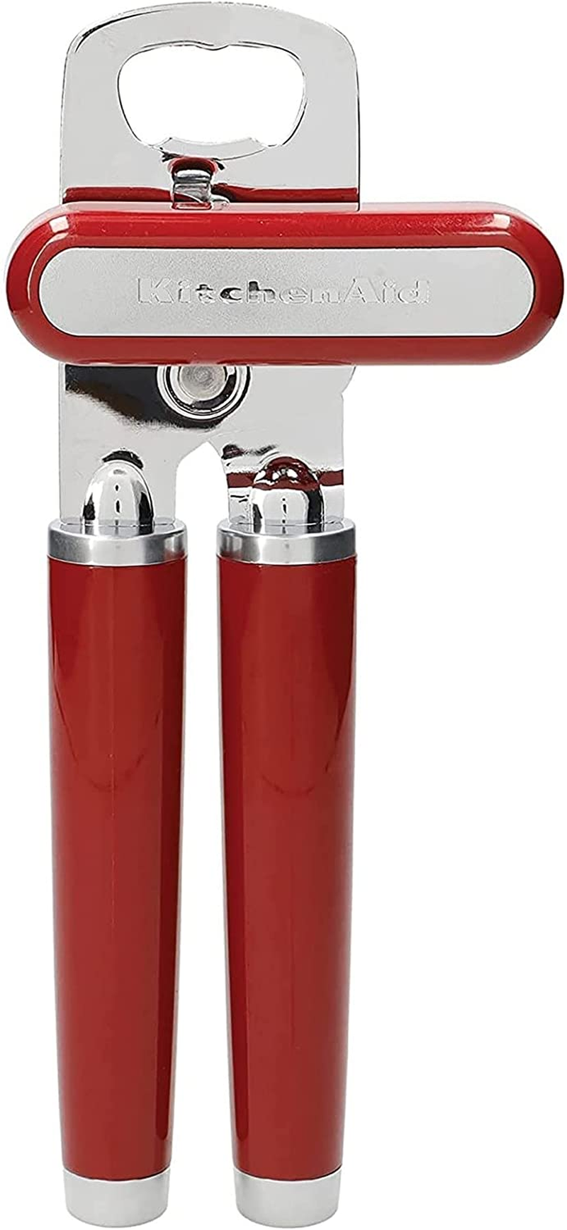 Kitchenaid Classic Multifunction Can Opener/Bottle Opener - Razor-Sharp Stainless Steel Cutting Wheel | Integrated Bottle Opener | Easy Crank Knob for Effortless Operation | 8.34-Inch | Empire Red image number 1