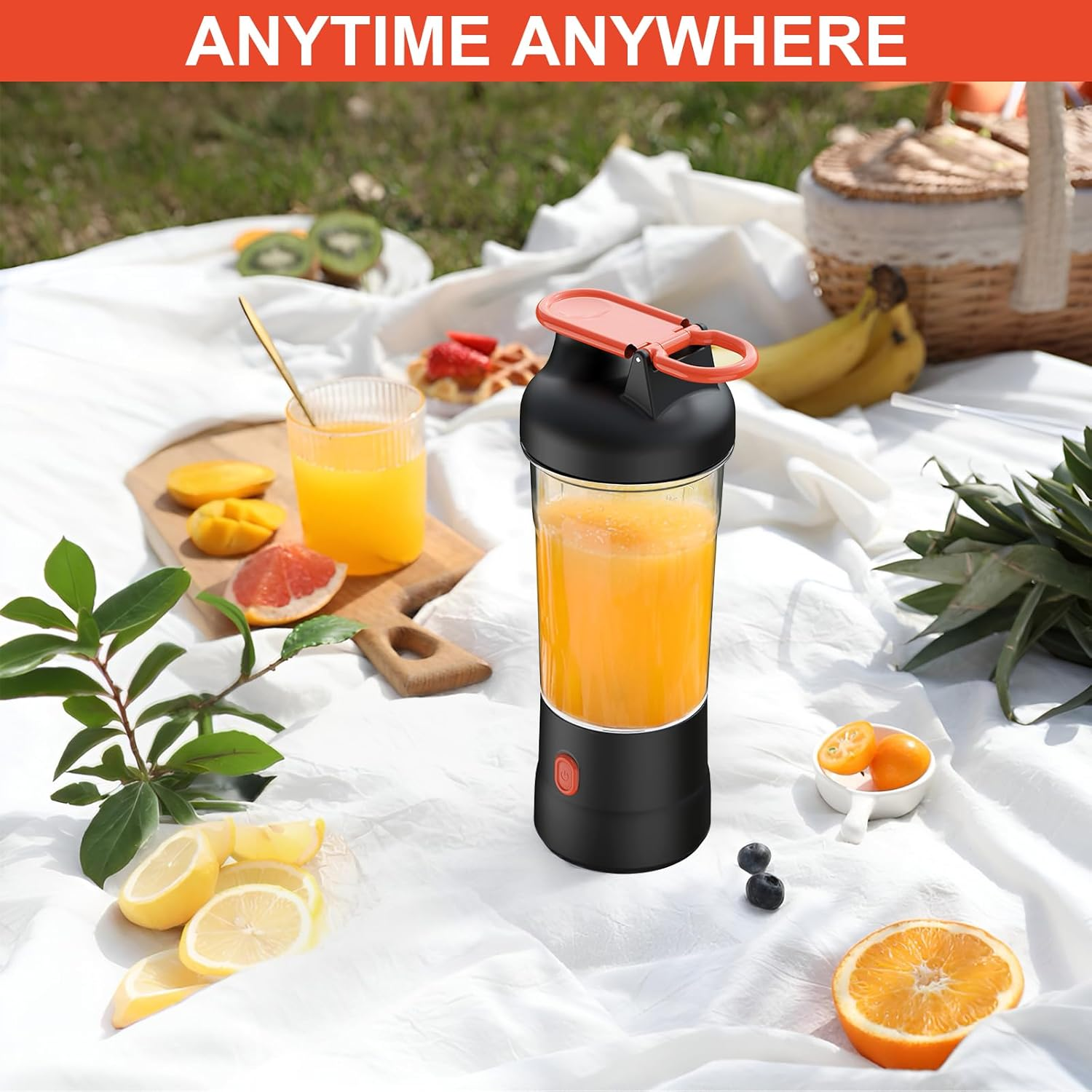 Portable Blender, 25Oz Portable Blender for Smoothies and Shakes with 6 Blades, USB C Rechargeable Mini Personal Size Blenders, Fruit Juice Mixer for Home/Office/Travel/Gym (Gray) - White image number 2