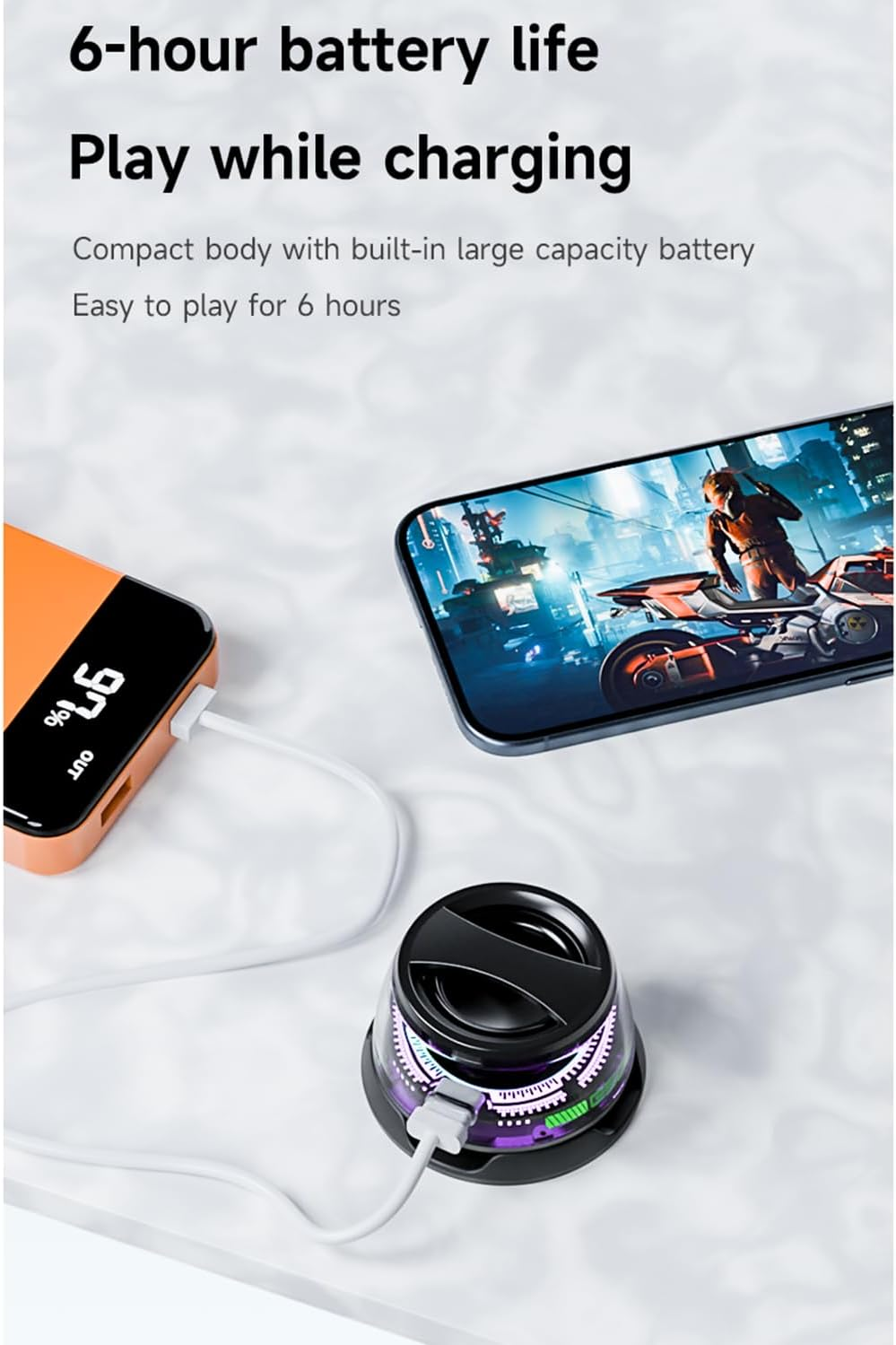 Multifunctional Magnetic Bluetooth Speaker Portable Wireless Speaker with Dynamic Multi-Color RGB Lights, Waterproof Design and Strong Magnetic Base for Outdoor Travel, Camping, and Home Use image number 4