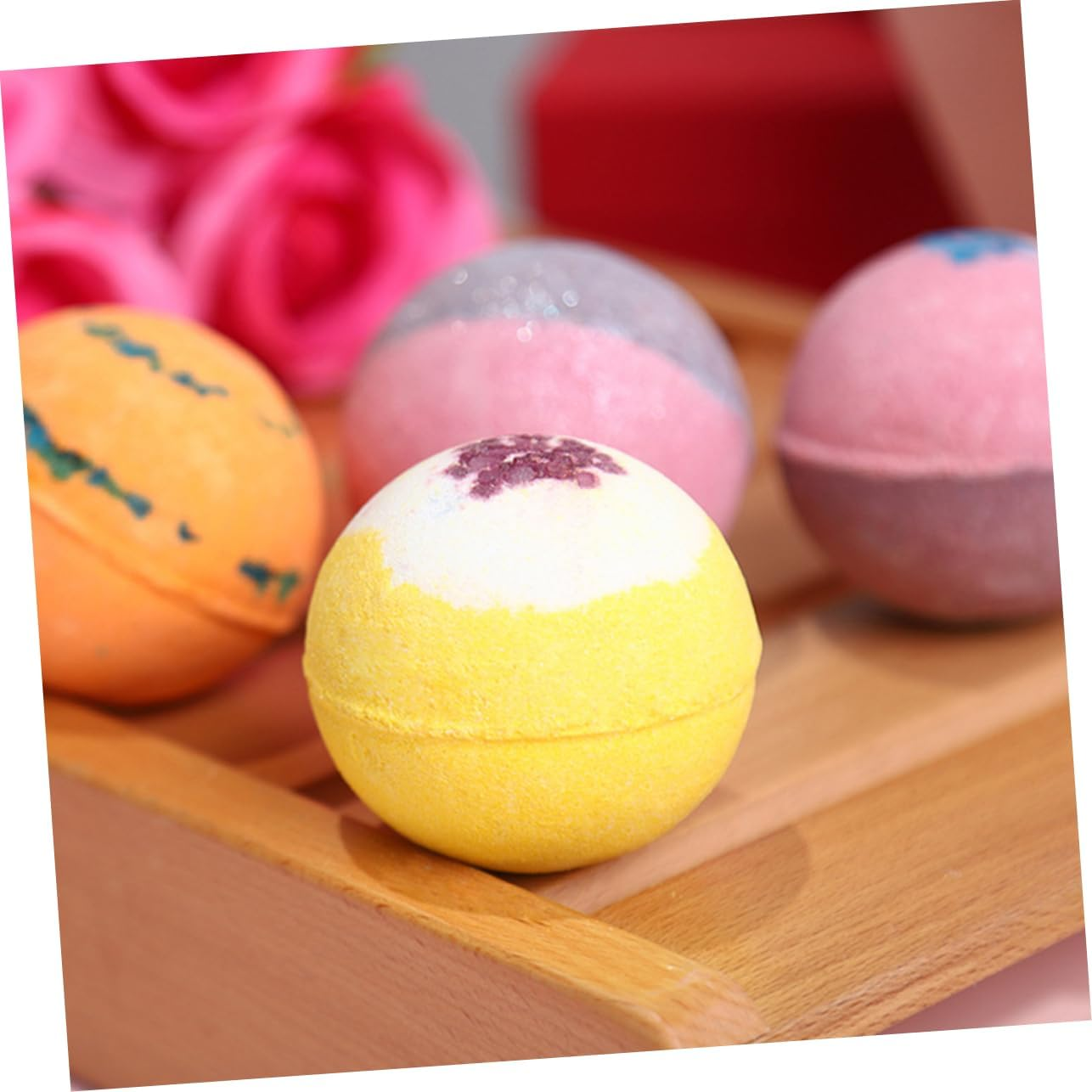 WOONEKY 6Pcs Bath Natural Spa Salts for Relaxation Each Essential Oils Lemon Sweet for Soaking Feet and Bathing Fun image number 6